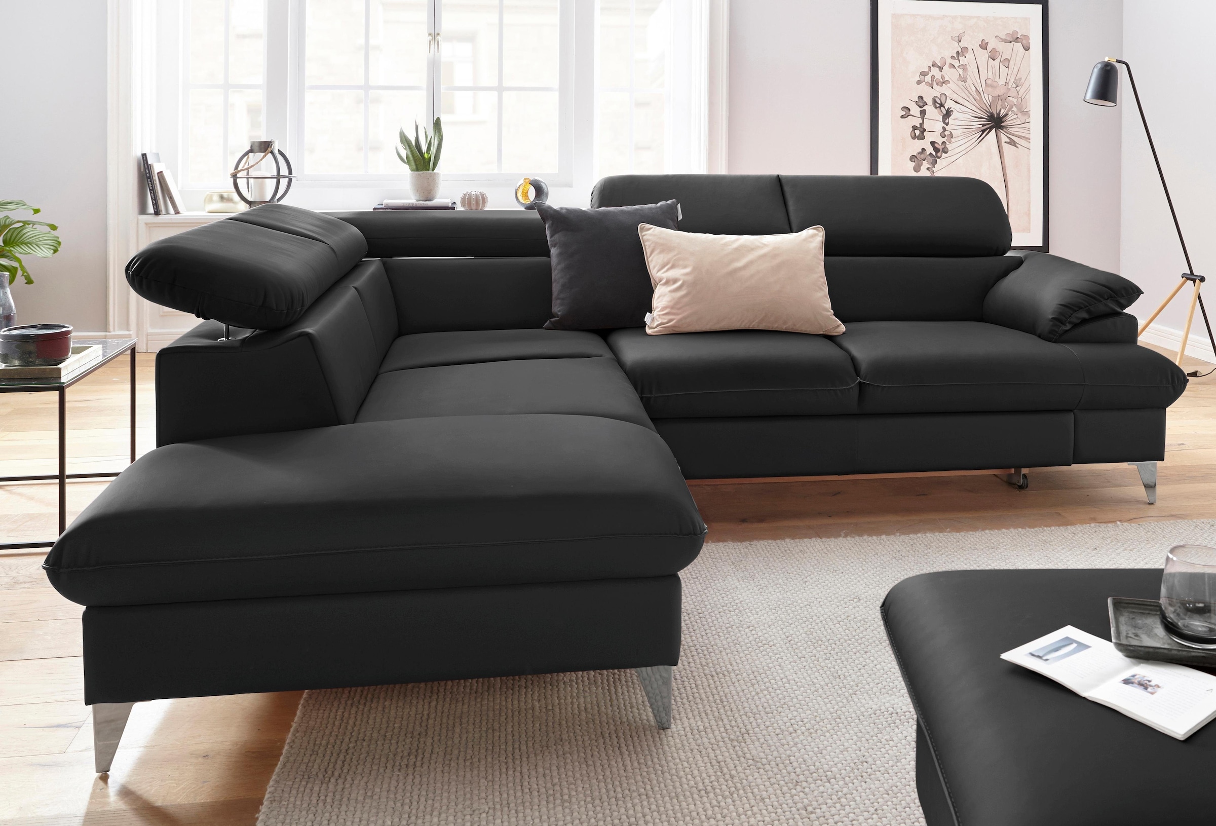 COTTA Polstergarnitur "Caluso L-Form", Set bestehend aus: Ecksofa mit Kopft günstig online kaufen
