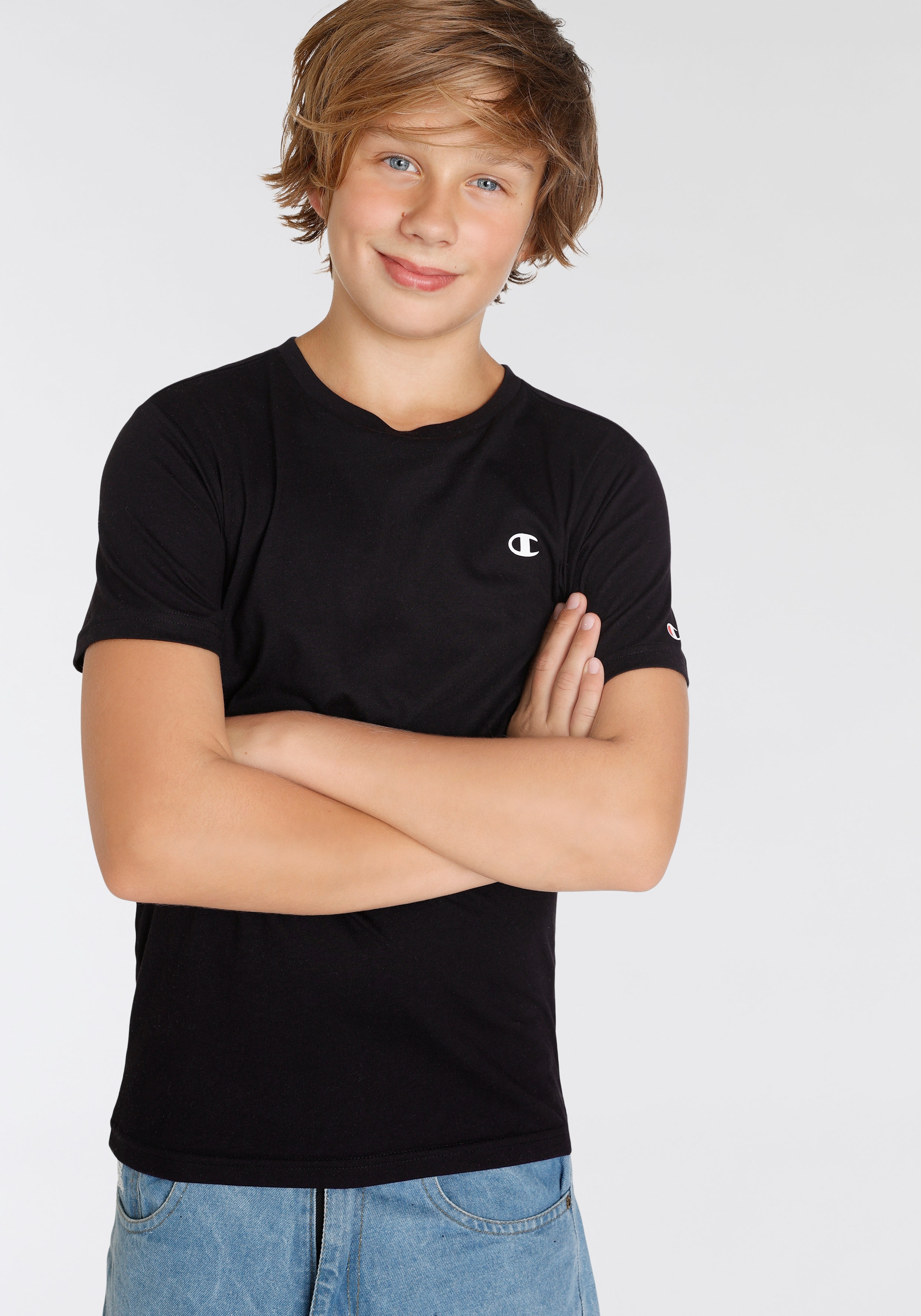 Champion T-Shirt für - kaufen Crew-Neck (Packung, online Kinder«, tlg.) »Basic 2 2pack BAUR 
