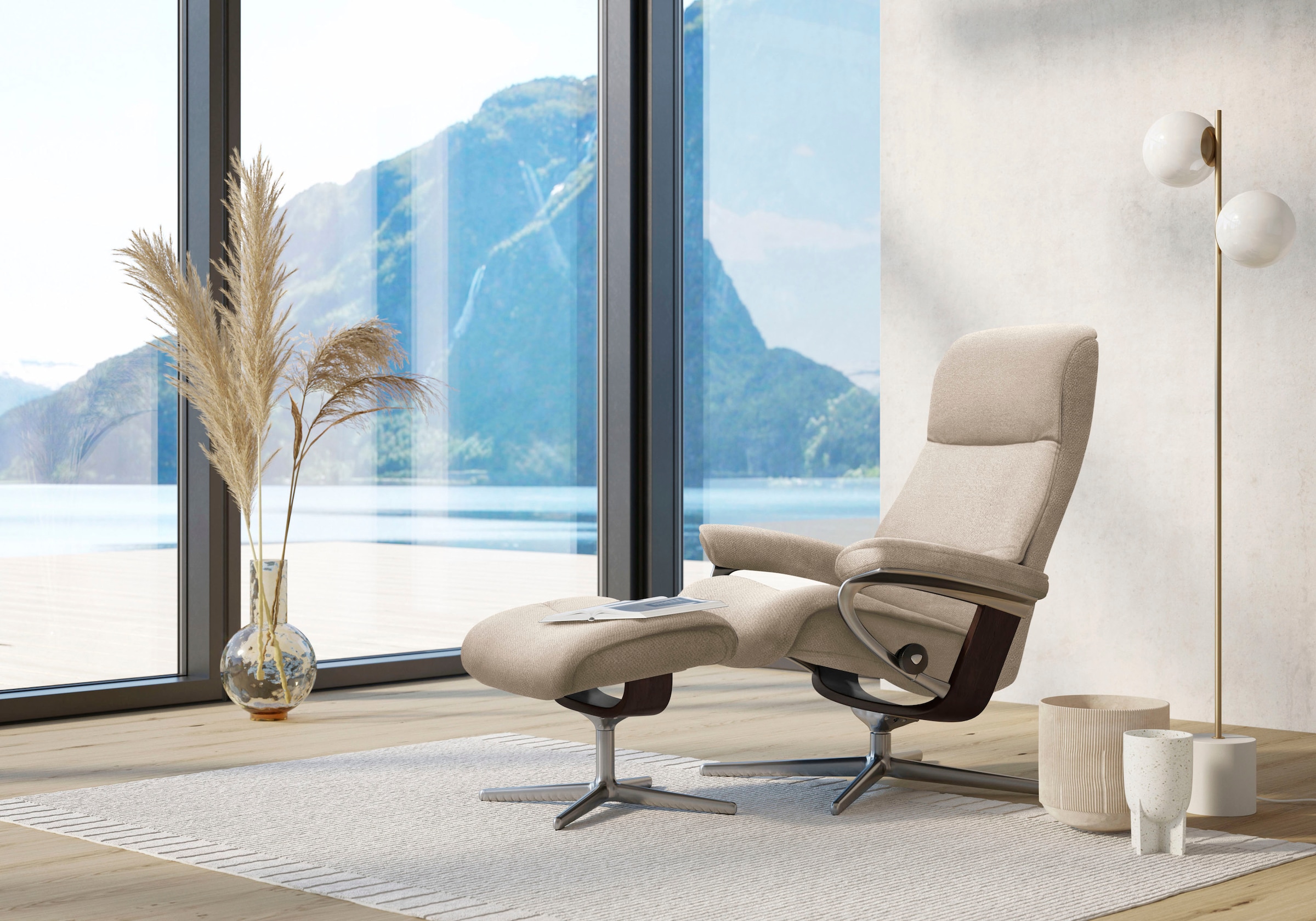 Stressless Relaxsessel "View", mit Cross Base, Größe S, M & L, Holzakzent B günstig online kaufen