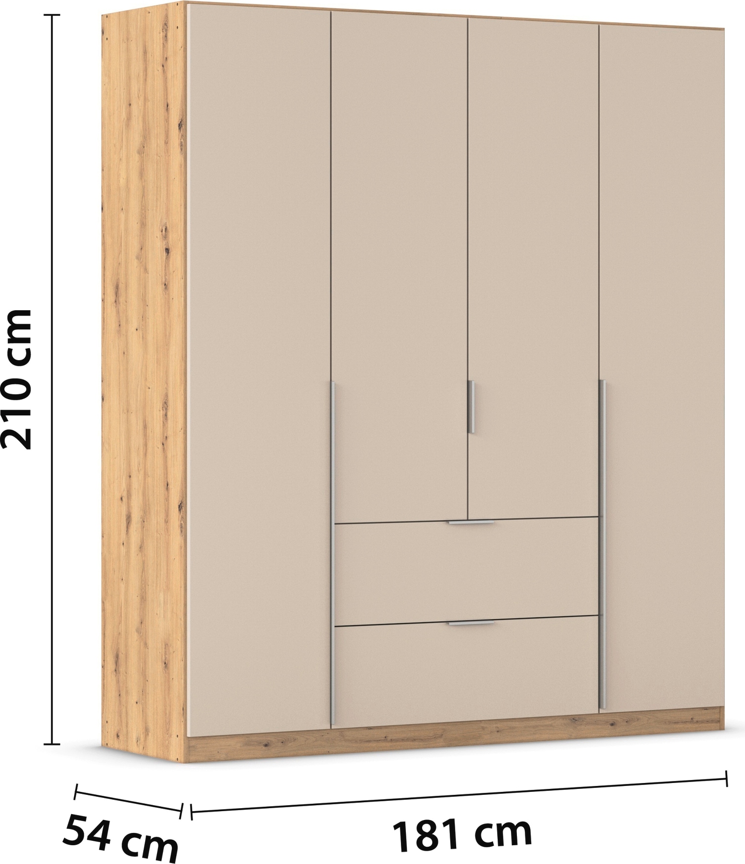 rauch Drehtürenschrank »Kleiderschrank Schrank Garderobe AGORDO mit Dekor- oder Hochglanzfront«, mit Außenschubkästen, in 6 Breiten und 2 Höhen MADE IN GERMANY