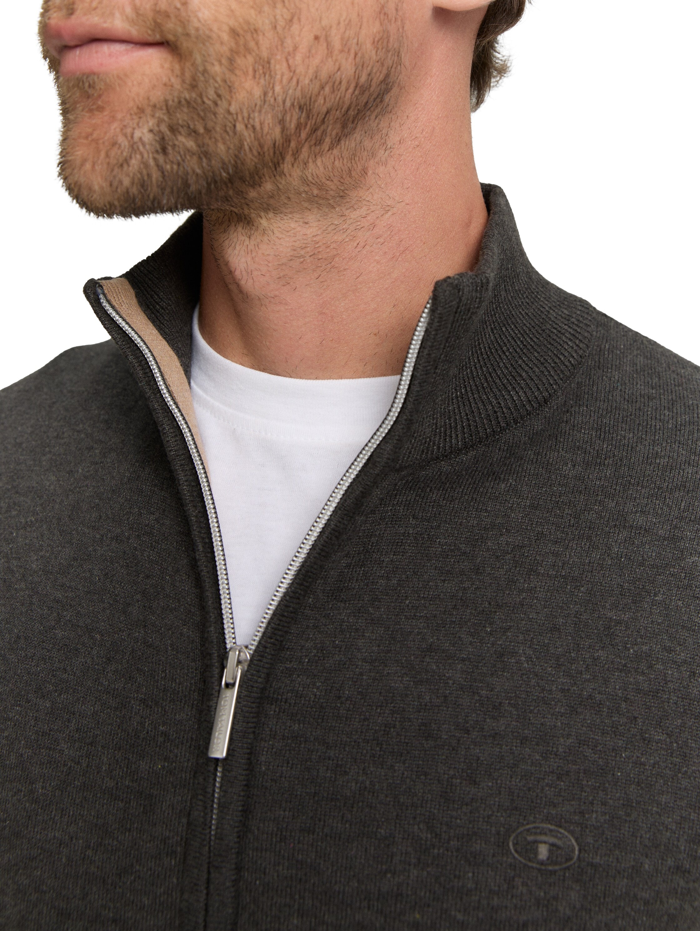 TOM TAILOR Strickjacke, mit Logo Stickerei