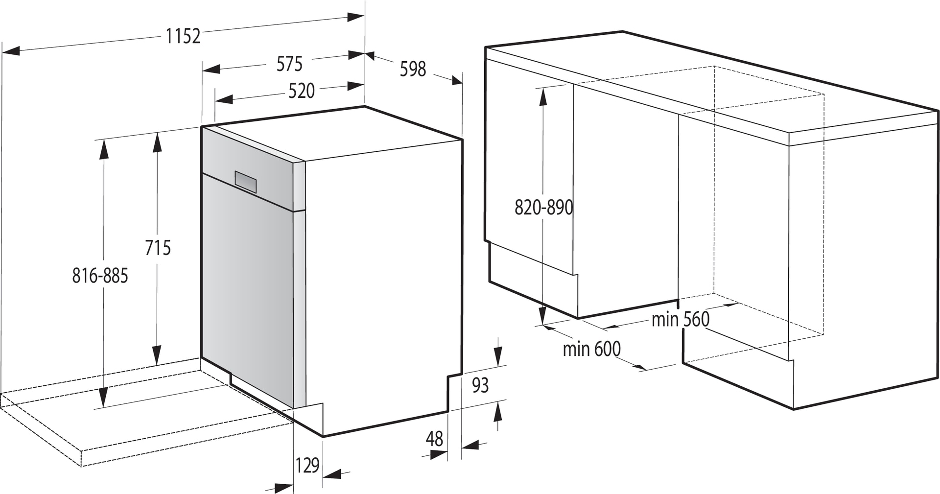 GORENJE Unterbaugeschirrspüler »GU642D90W«, 14 Maßgedecke