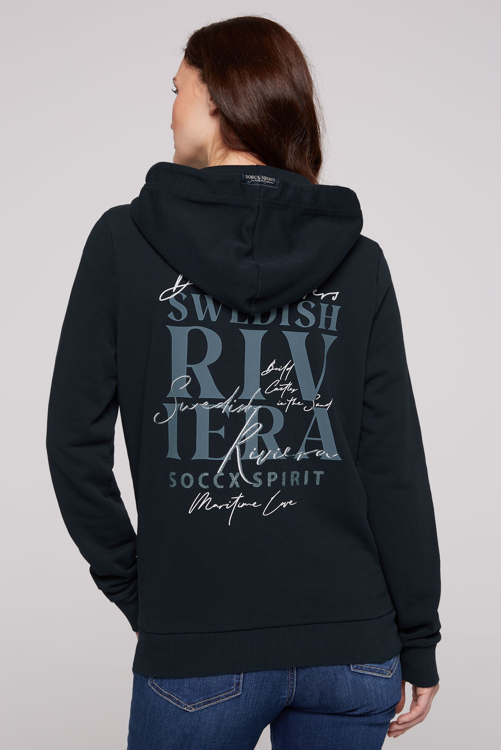 SOCCX Kapuzensweatjacke, mit Baumwolle