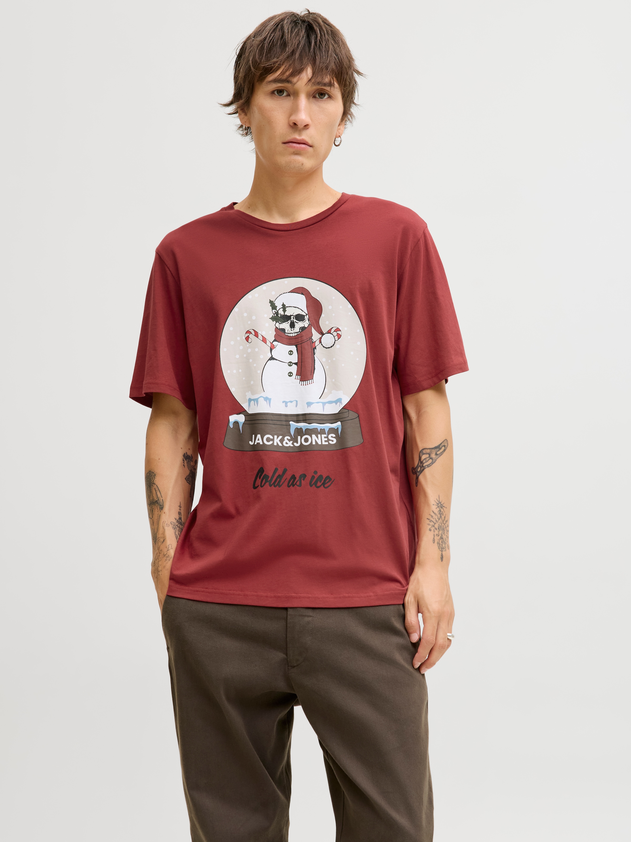 Jack & Jones Kurzarmshirt "JJNOEL XMAS TEE SS CREW NECK" günstig online kaufen