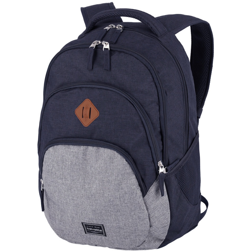 travelite Laptoprucksack »Basics Melange, marine/grau«