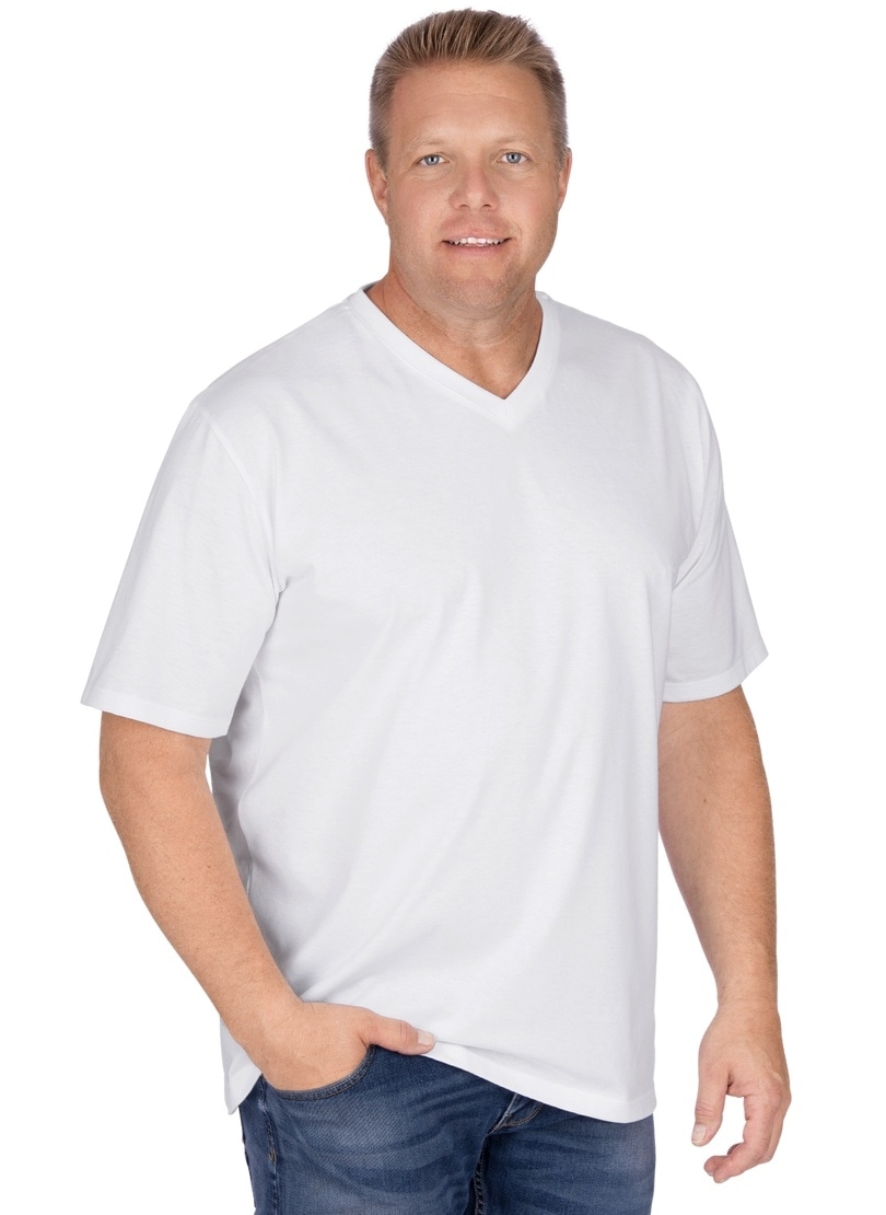 Trigema T-Shirt bestellen DELUXE ▷ | Baumwolle« BAUR V-Shirt »TRIGEMA