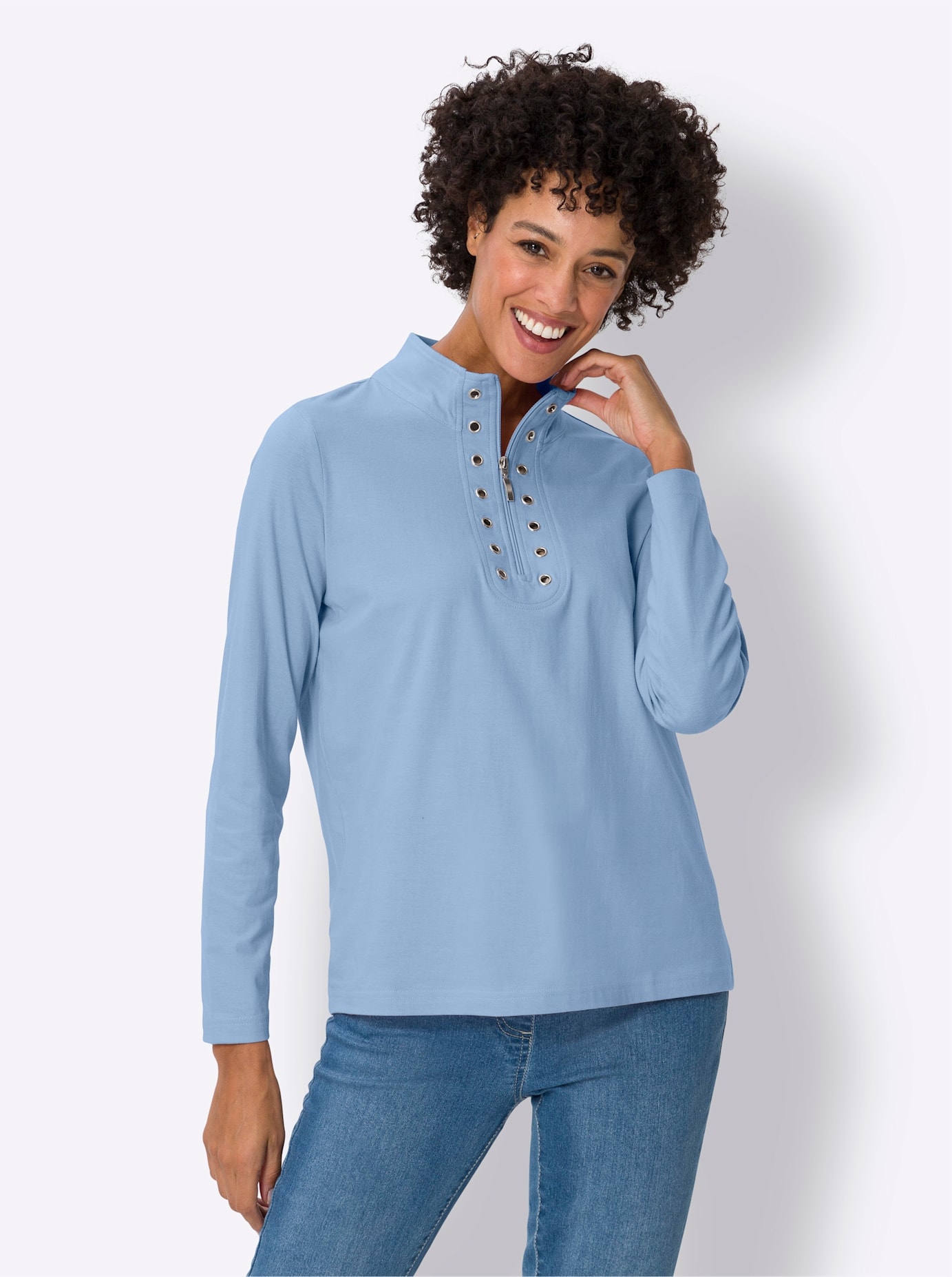 Classic Basics Stehkragenshirt "Langarm-Shirt" 1 Stk. tlg. günstig online kaufen