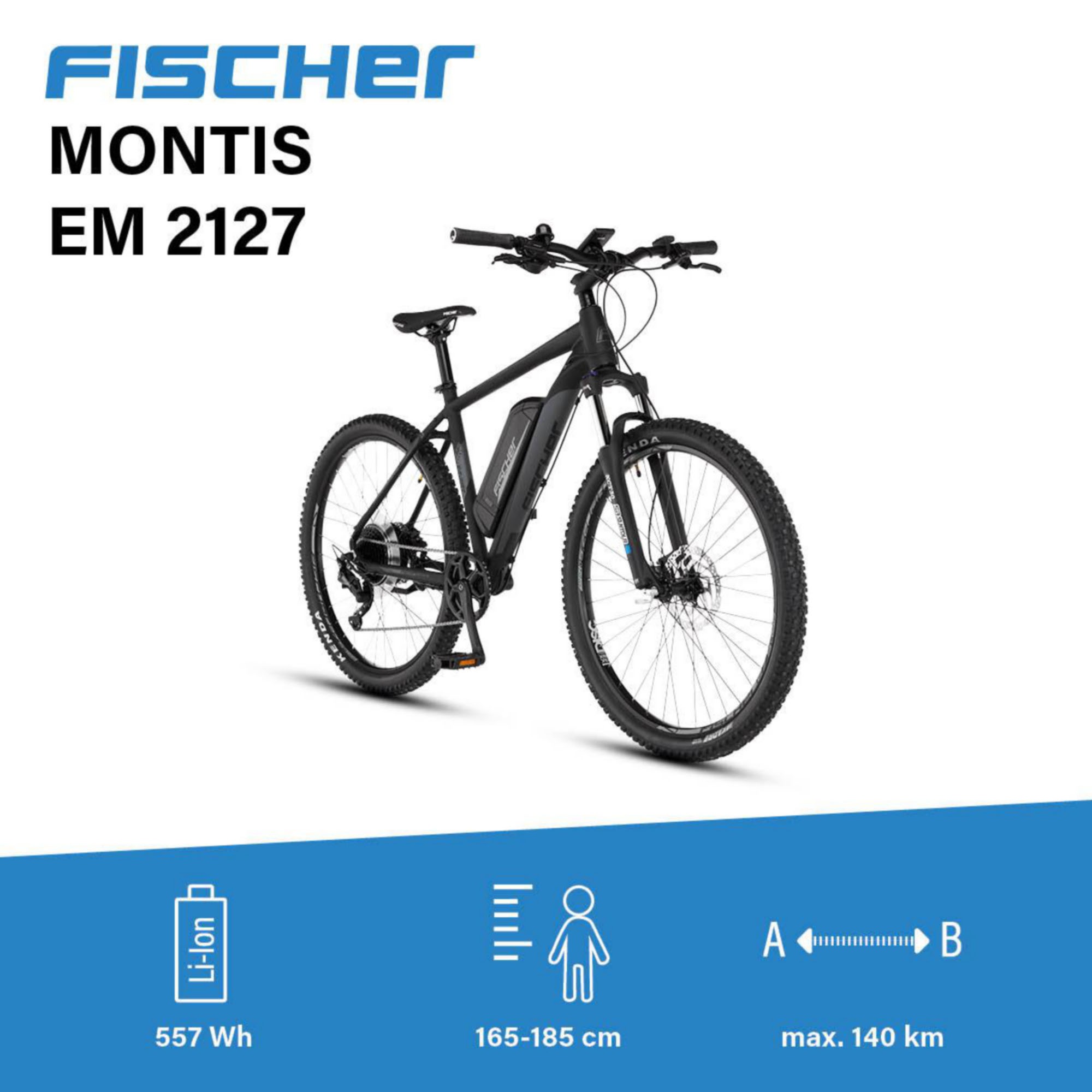 FISCHER Fahrrad E-Bike »MONTIS EM 2127 557 48«, 10 Gang, Shimano, DEORE Kettenschaltung, (mit Akku-Ladegerät-mit Werkzeug), Pedelec, Elektrofahrrad für Damen u. Herren