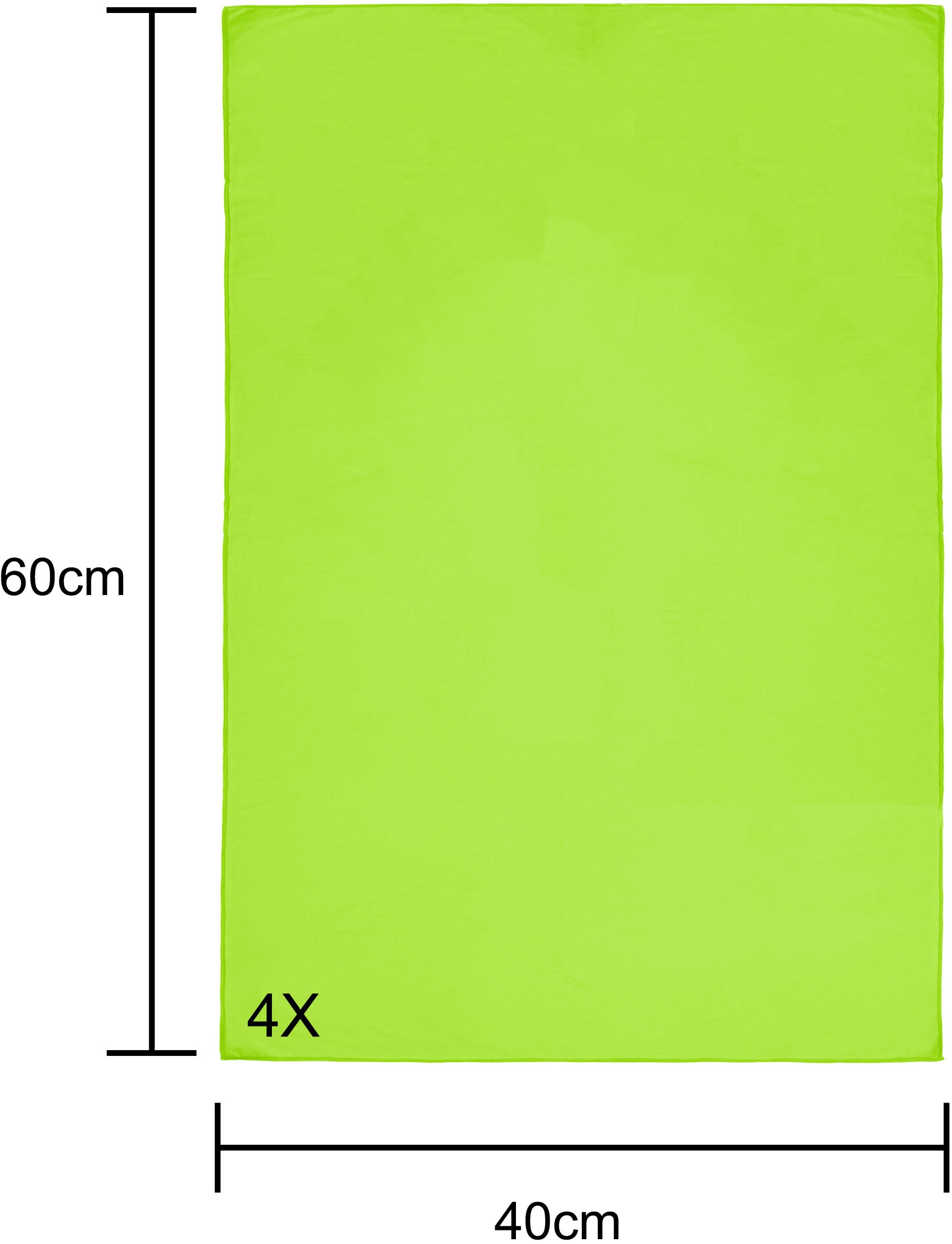 my home Reisehandtuch »Xavi, 4 x 40x60cm ideal als Sporthandtuch, Reisehandtuch«, (Set, 4 St.), als Serie und Set, sehr leicht, kompakt, schnelltrocknend, Mikrofaser