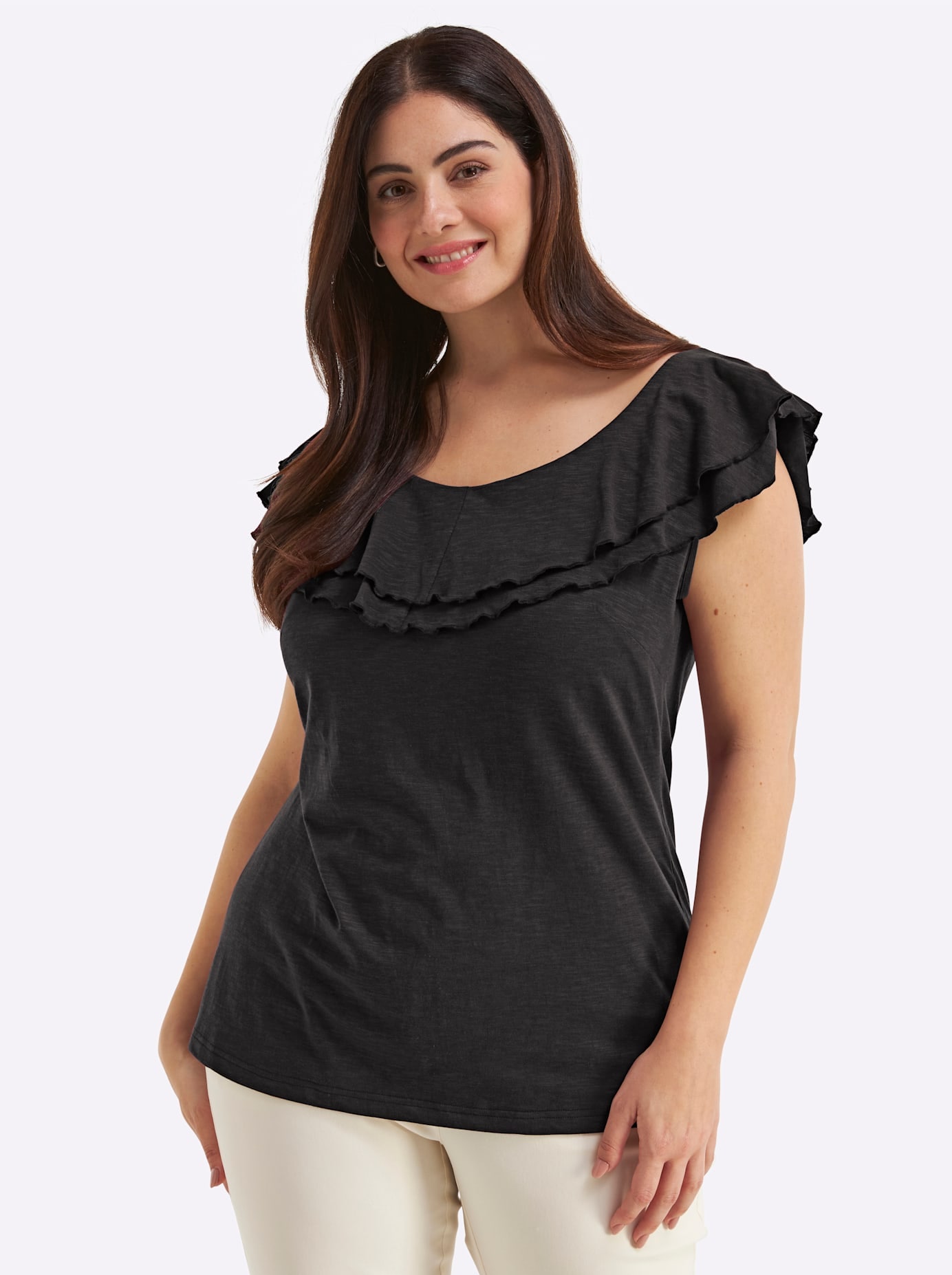 Sheego T-Shirt "Halbarmshirt" 1