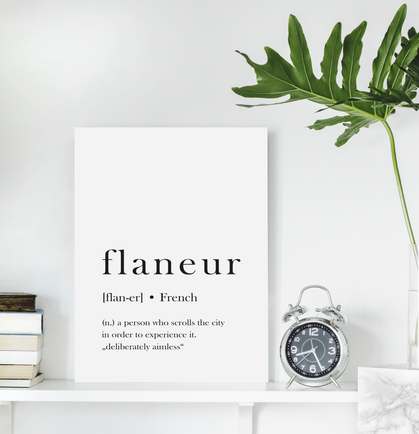 queence Acrylglasbild »flaneur«, Schwarz-Weiß-Sprüche-Sprüche & Texte-Schriftzug, Fine Art-Print in Galeriequalität