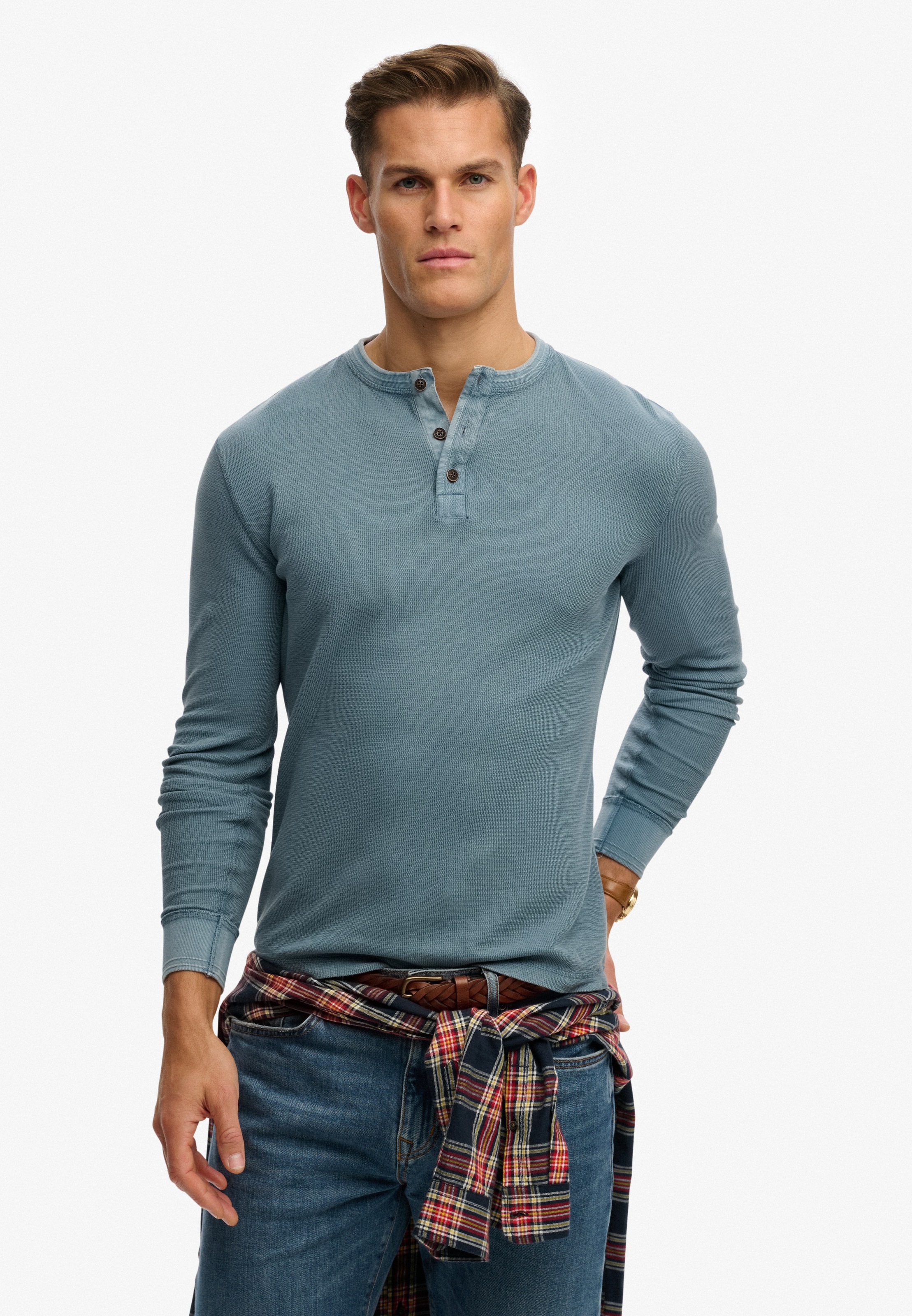 Superdry Langarmshirt "LW TEXTURED GRANDAD TOP" günstig online kaufen