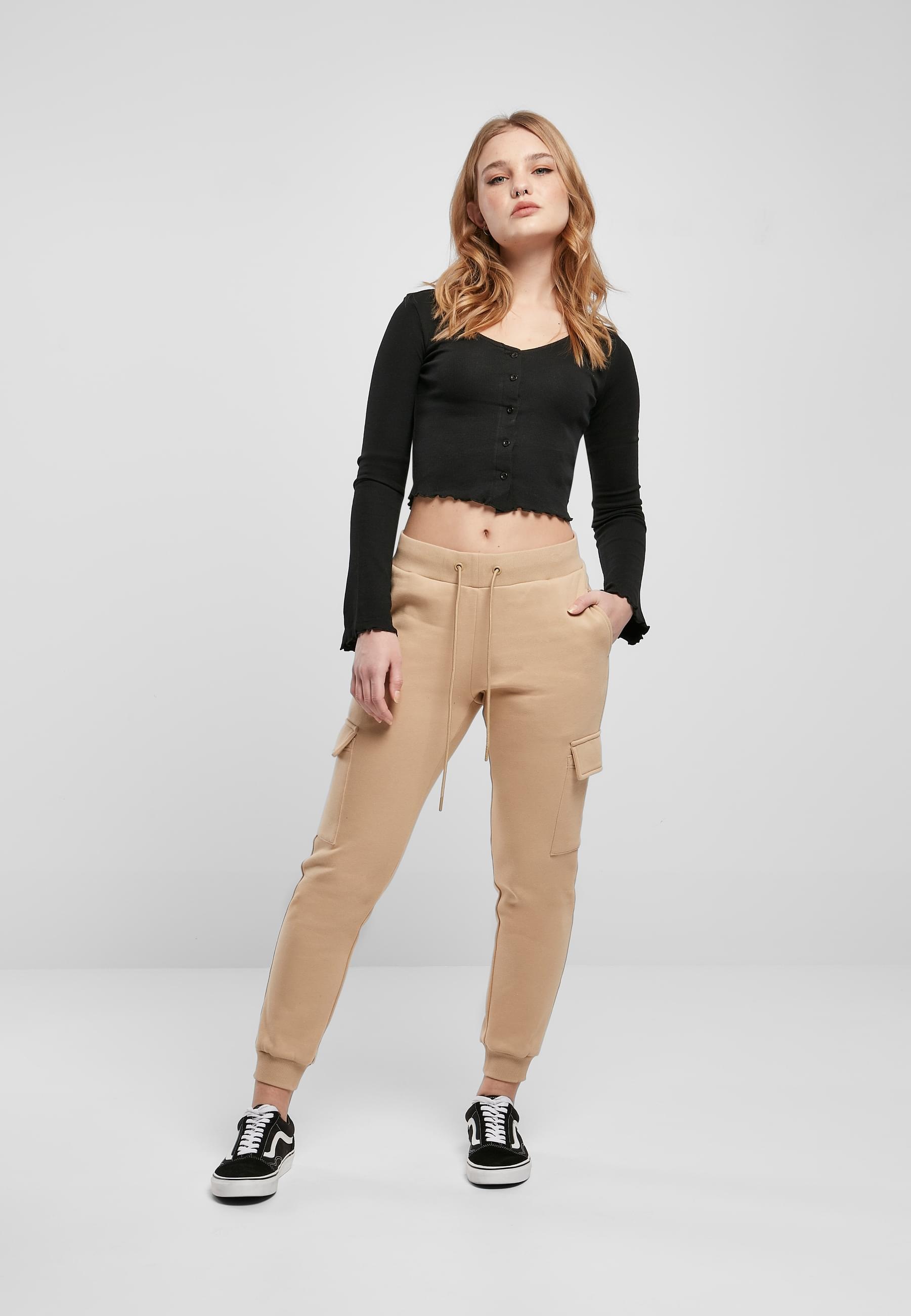 URBAN CLASSICS Stoffhose »Urban Classics Damen Ladies Cargo Sweat Pants«, (1 tlg.)