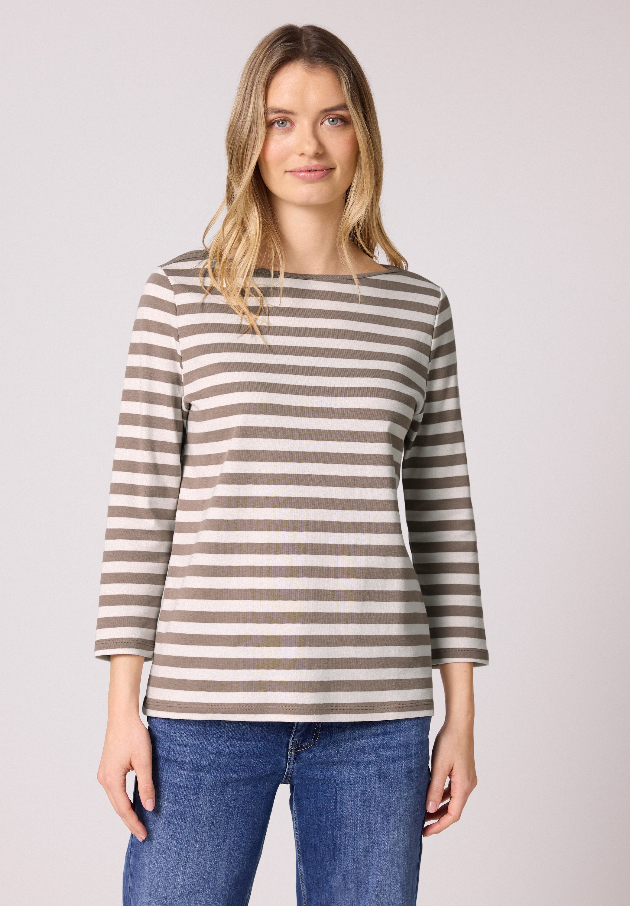 STREET ONE 3/4-Arm-Shirt aus reiner Baumwolle