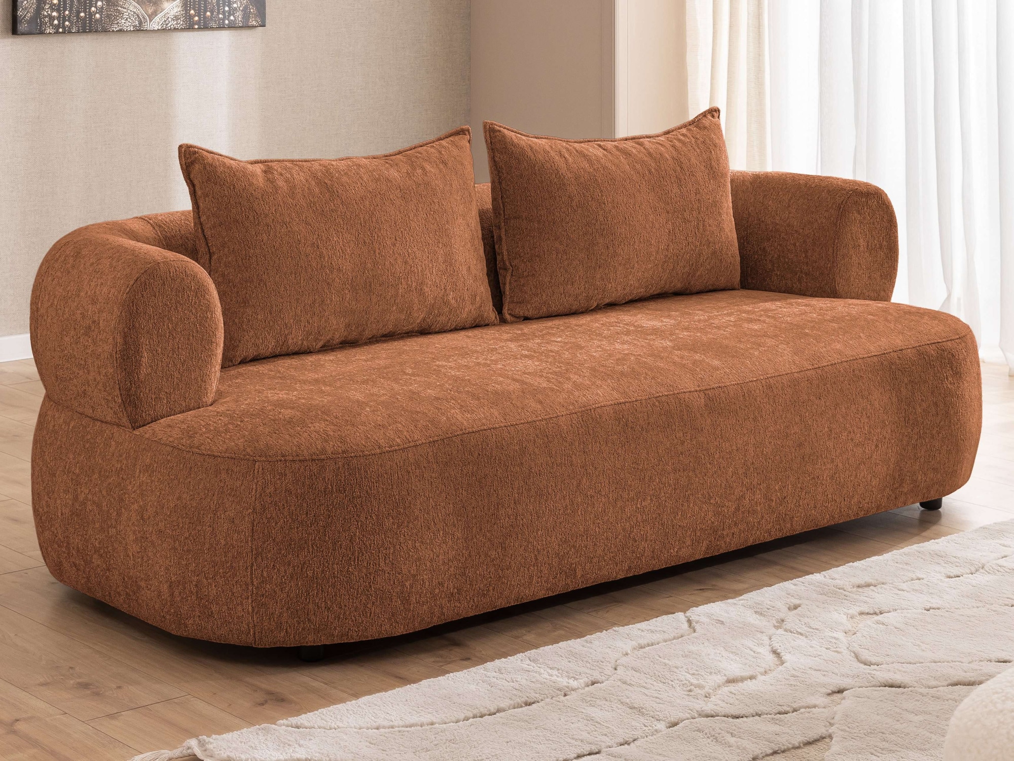 Home affaire 3-Sitzer "LUSSAC 3-Sitzer Design-Sofa mit Zierkissen, Maße B/T günstig online kaufen