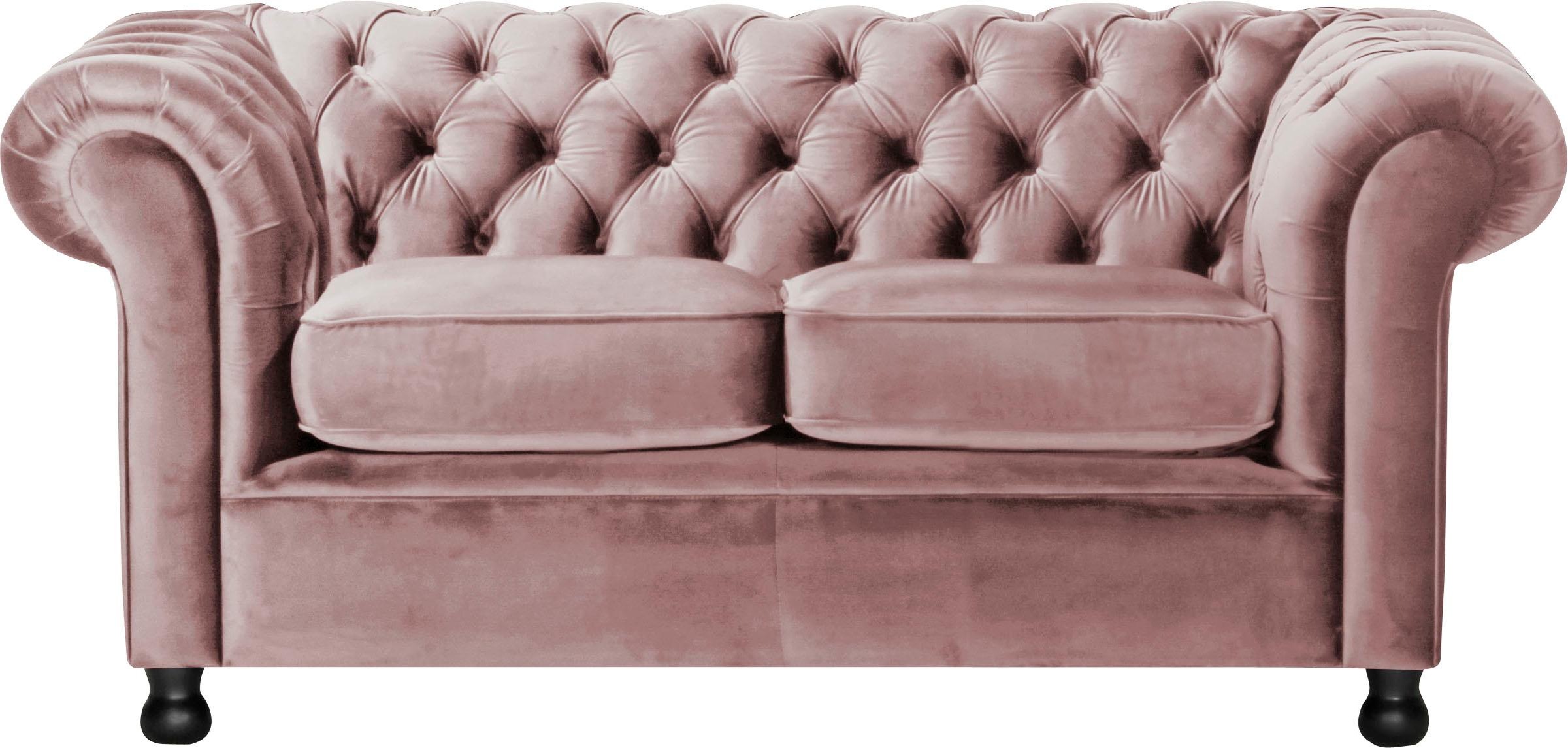 Home affaire Chesterfield-Sofa "Chesterfield Home 2-Sitzer" mit edler Knopf günstig online kaufen