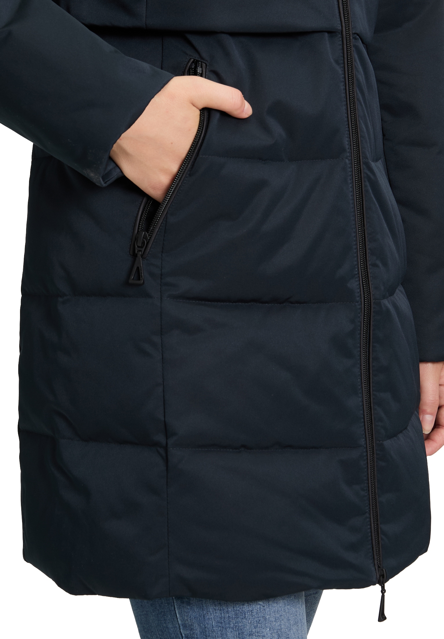 Amber & June Winterjacke »Amber & June Damen Wintermantel mit Kapuze«, mit Kapuze