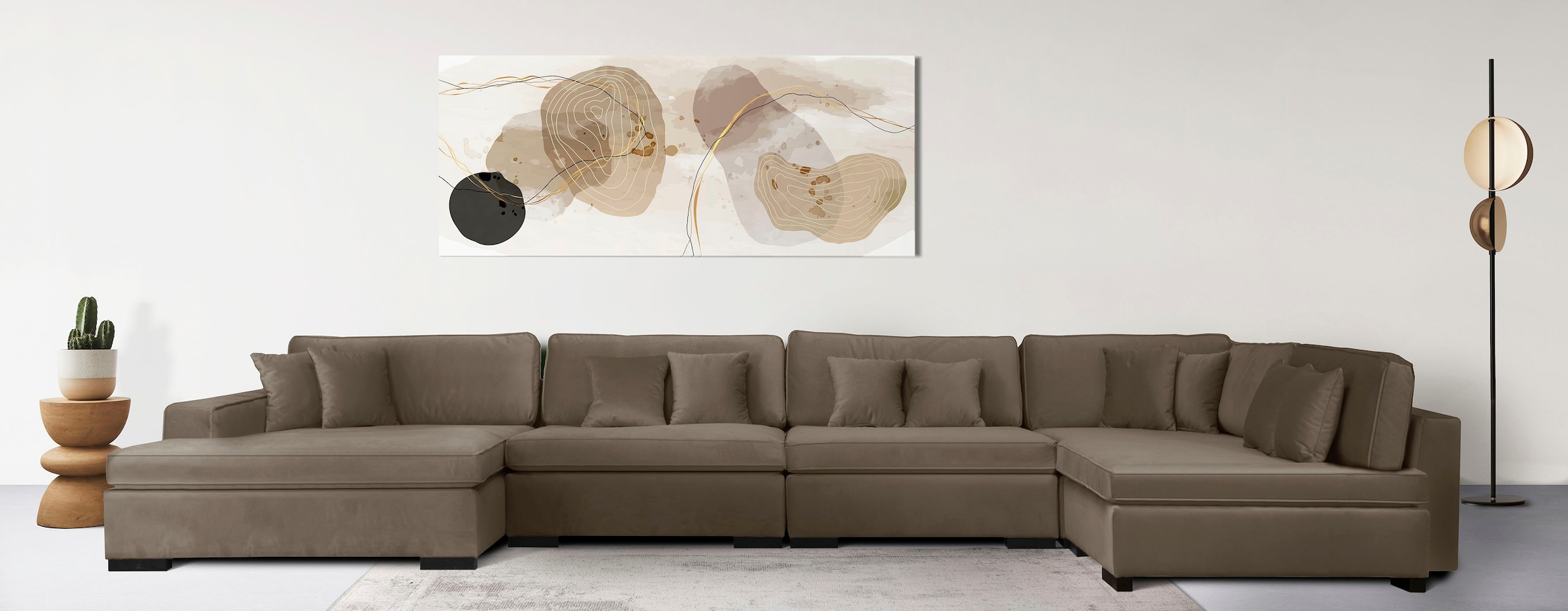 Home affaire Wohnlandschaft "Skara XXL U-Form", Lounge-Sofa XXL mit Federke günstig online kaufen