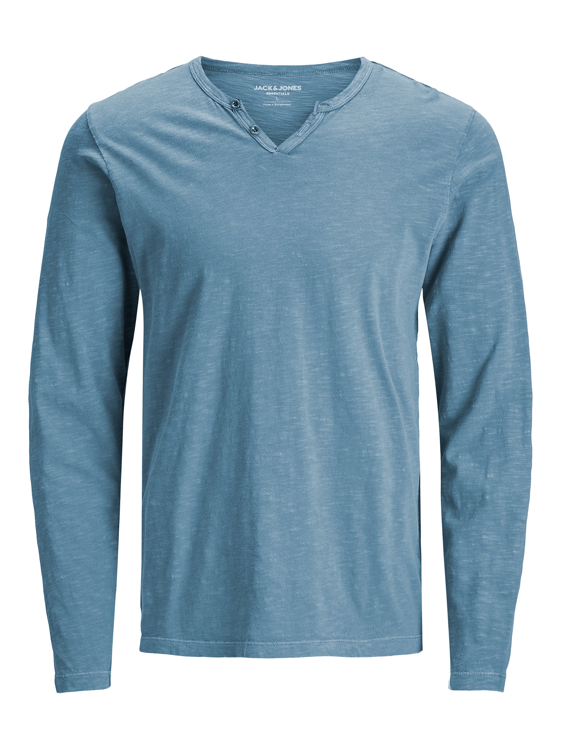 Jack & Jones "JJESPLIT NECK TEE LS NOOS" Baumwolle, regular fit