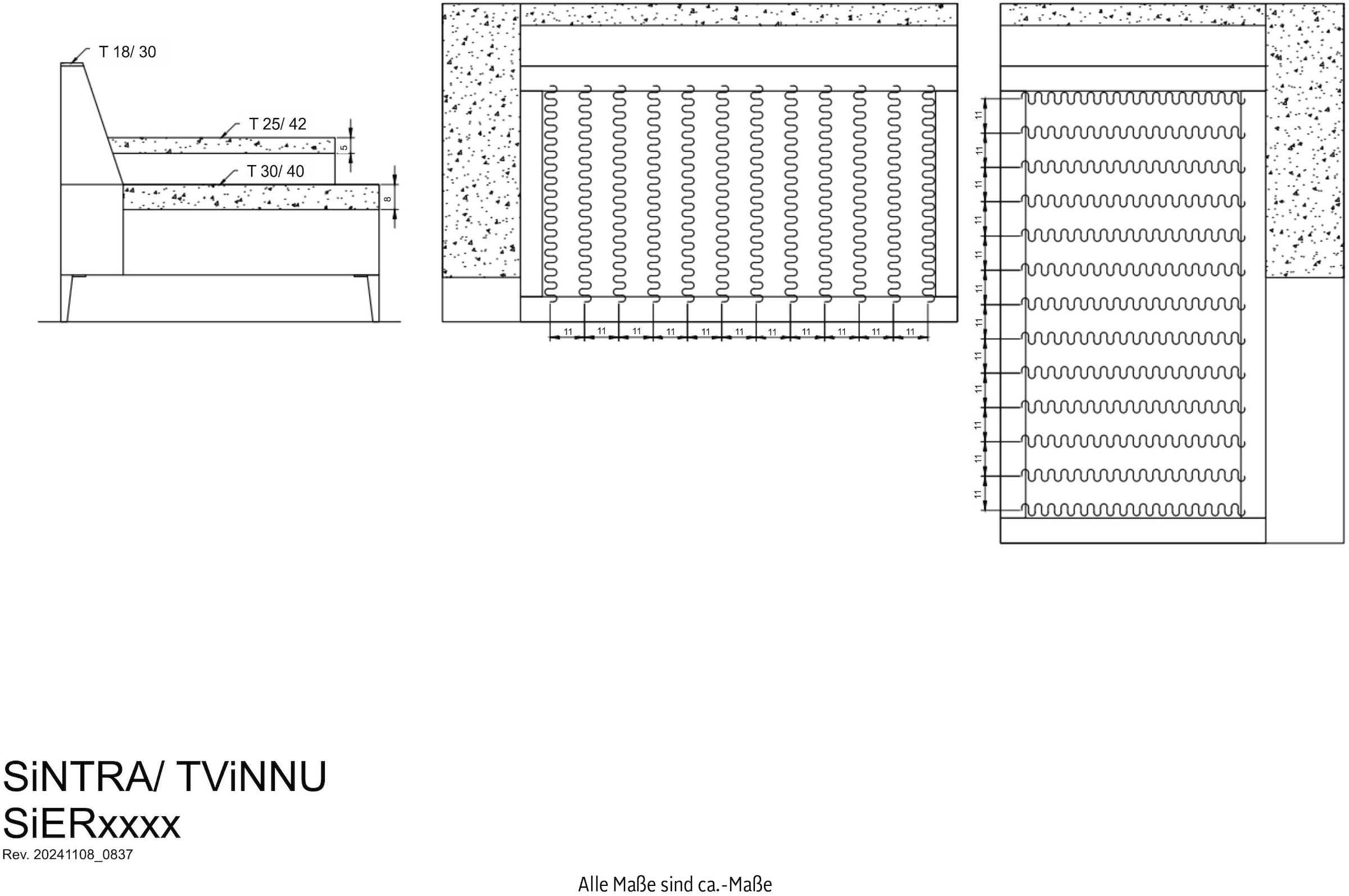 andas Sitzgruppe »TVINNU, Polsterecke L-Form, Schlaffunktion, mit Hocker«, (Set, 2 tlg.), stellbar zum Schlafsofa (Krokodilverbinder)