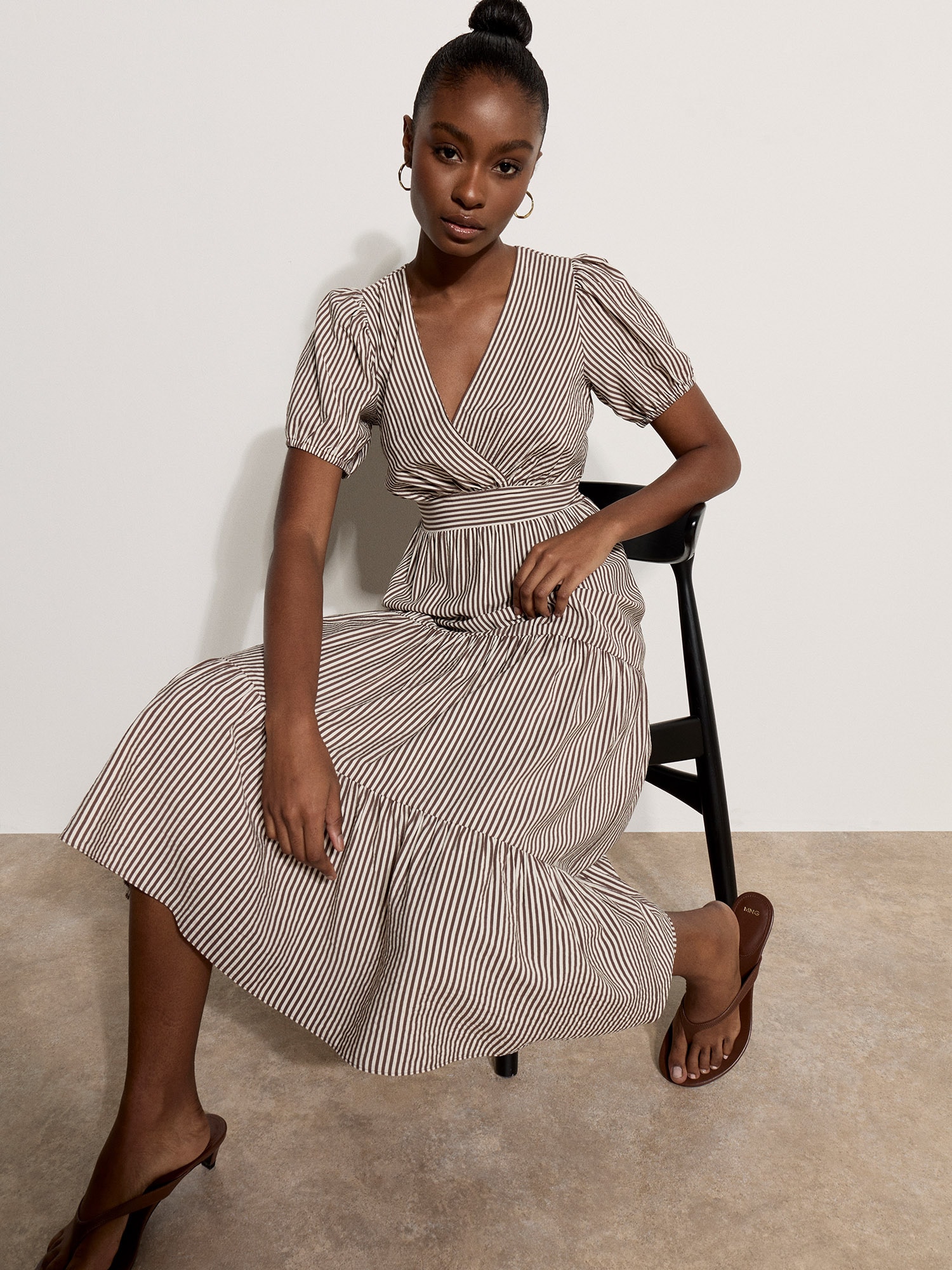 Apricot Wickelkleid "Midikleid" mit Raffung