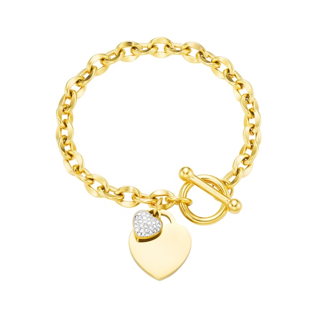 Firetti Armband »Armkette mit Knebelverschluss, Schmuck Geschenk, Herz  \