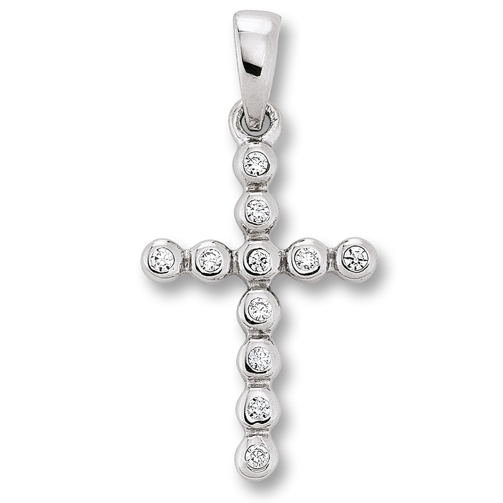 Kettenanhänger »Zirkonia Kreuz Anhänger aus 925 Silber«, Damen Silber Schmuck