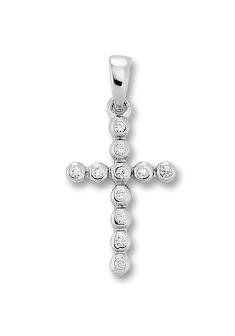 Kettenanhänger »Zirkonia Kreuz Anhänger aus 925 Silber«, Damen Silber Schmuck