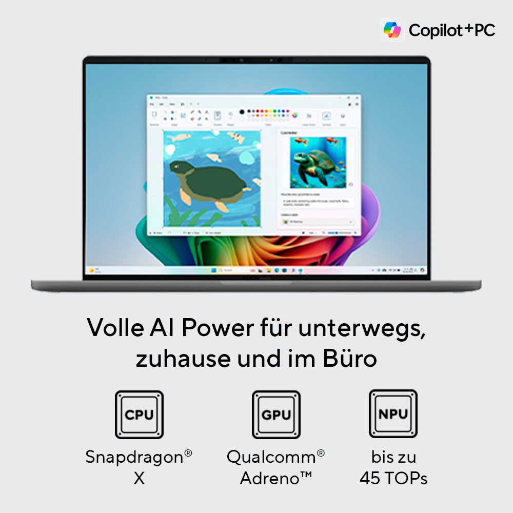 Asus Gaming-Notebook »ZenBook A14 X1-26-100 16 512 UX3407QA-QD290W«, 35,6 cm, / 14 Zoll, Qualcomm, X, 512 GB SSD