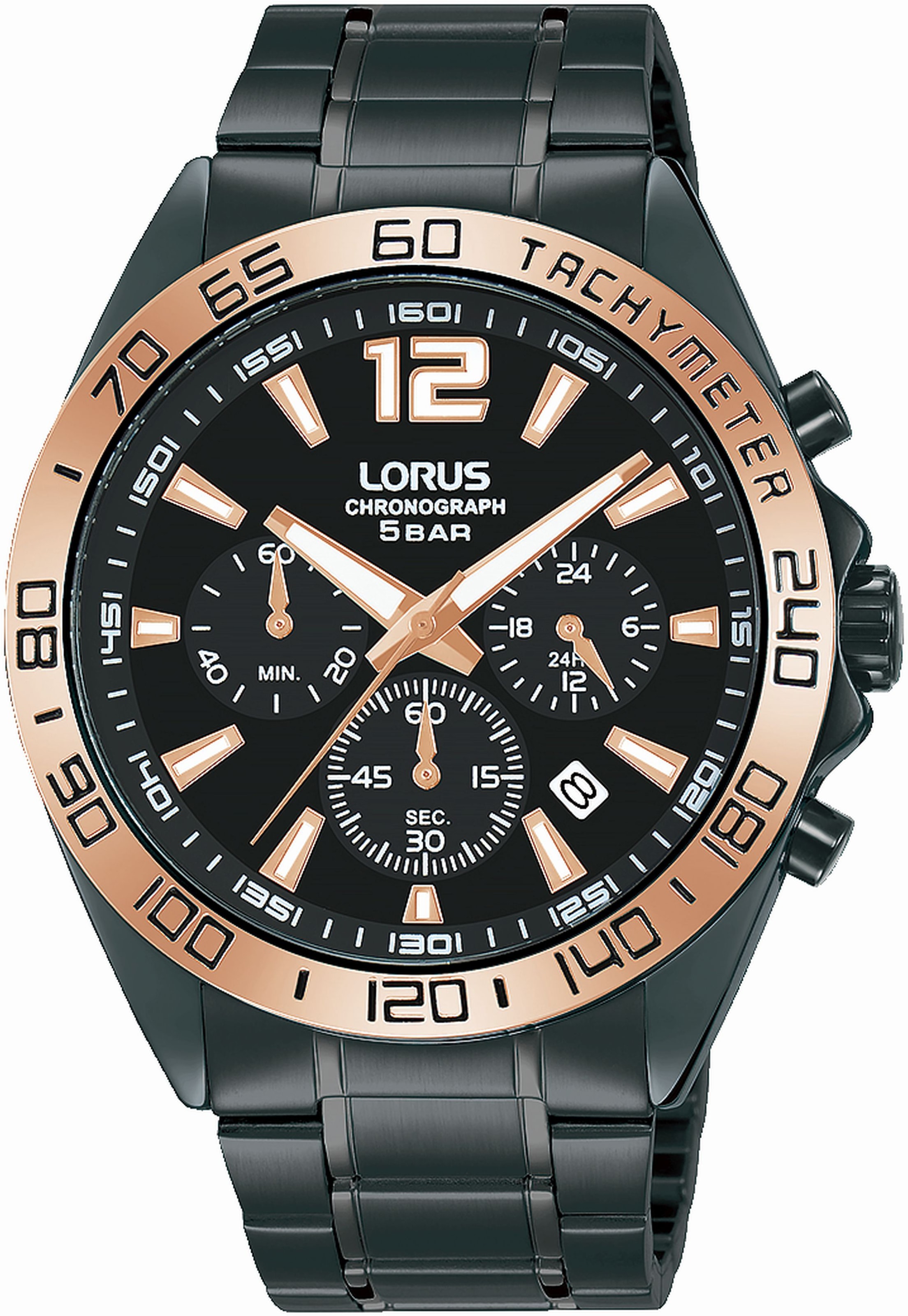 LORUS Chronograph »RT336JX9«, Armbanduhr, Quarzuhr, Herrenuhr, Stoppfunktion, Datum