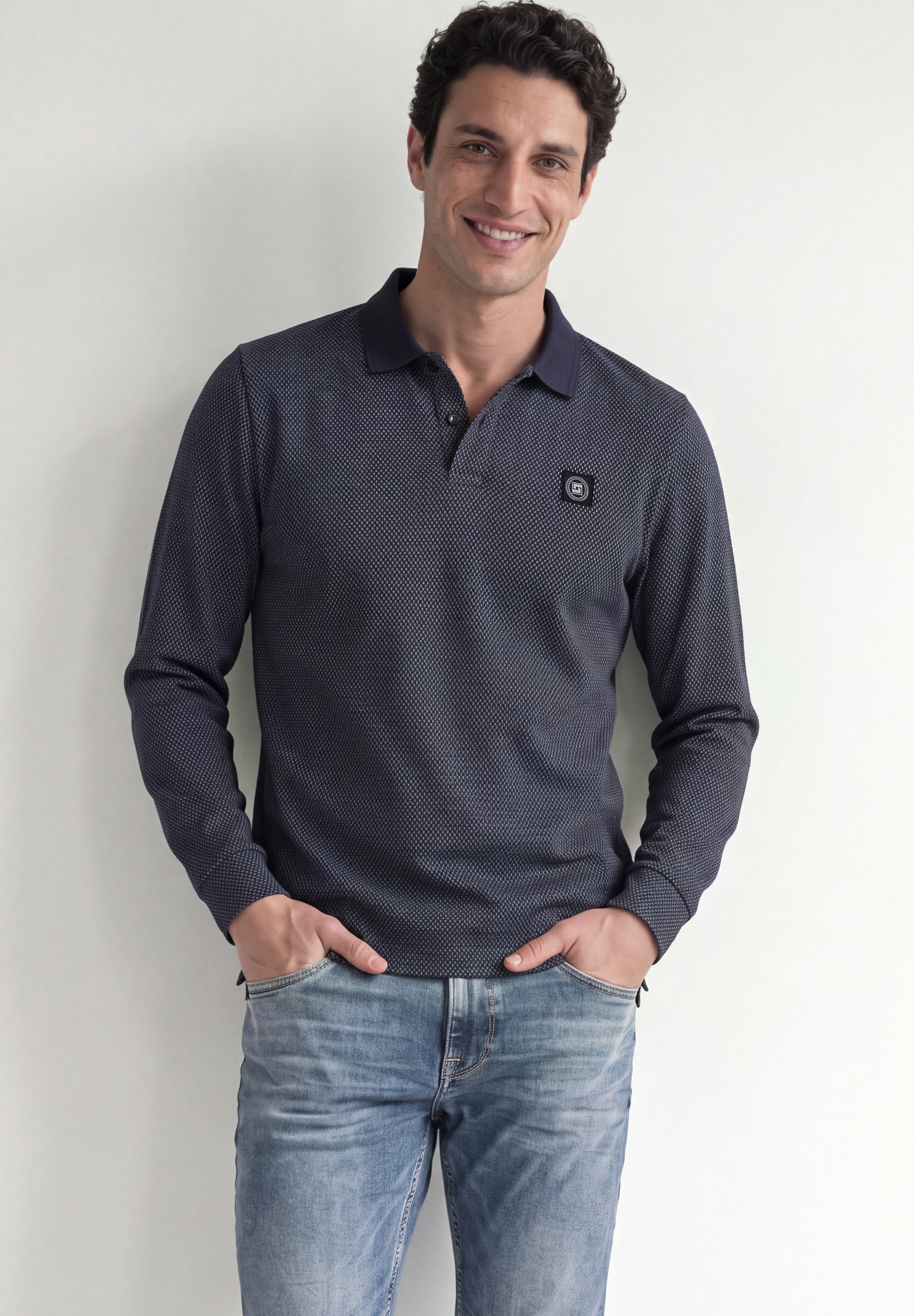 STREET ONE MEN Poloshirt aus elastischem Materialmix