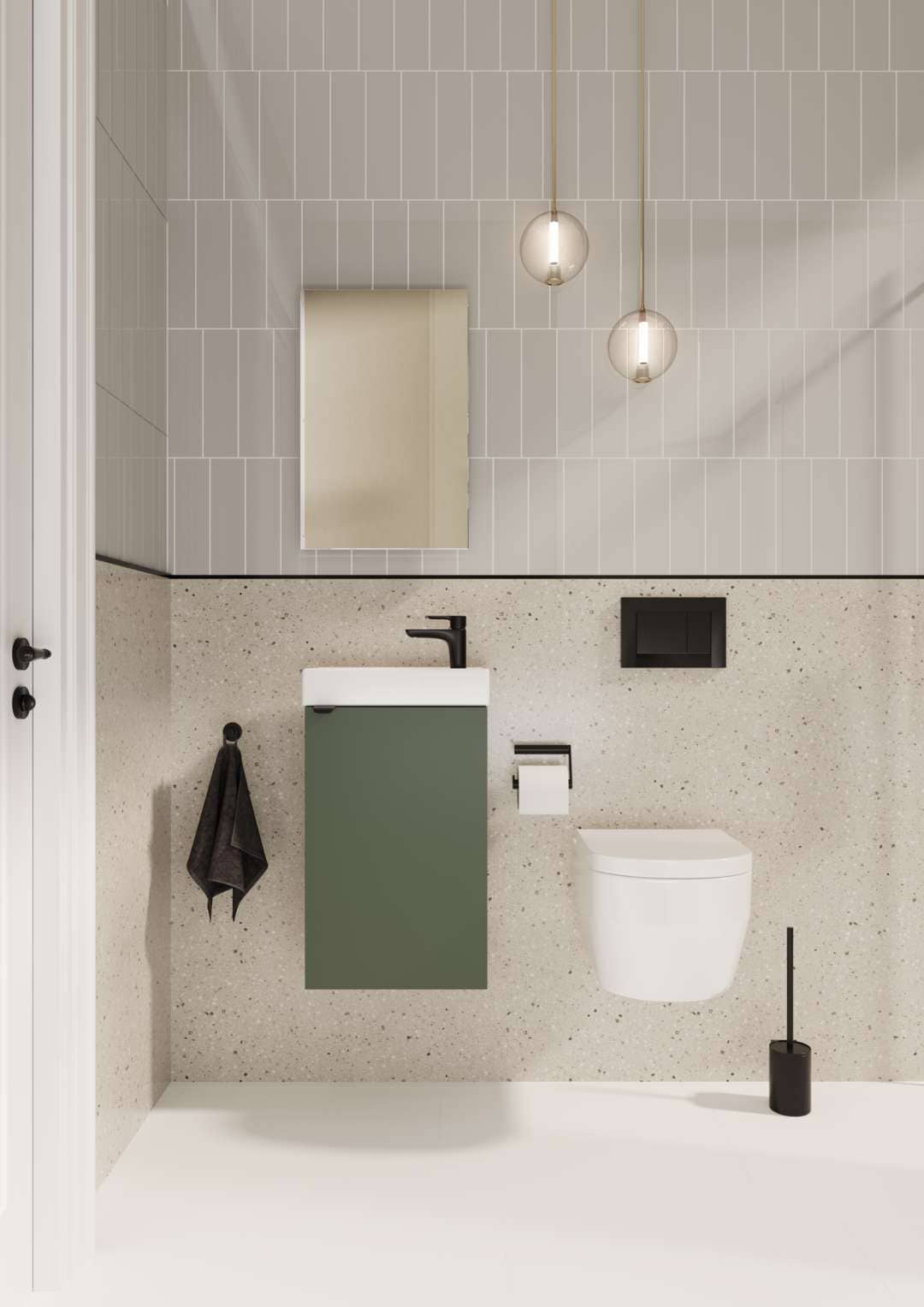 welltime Badmöbel-Set "Badmöbel-Set Gesa, Schrank mit Waschbecken und Spiegel, wandhängend"