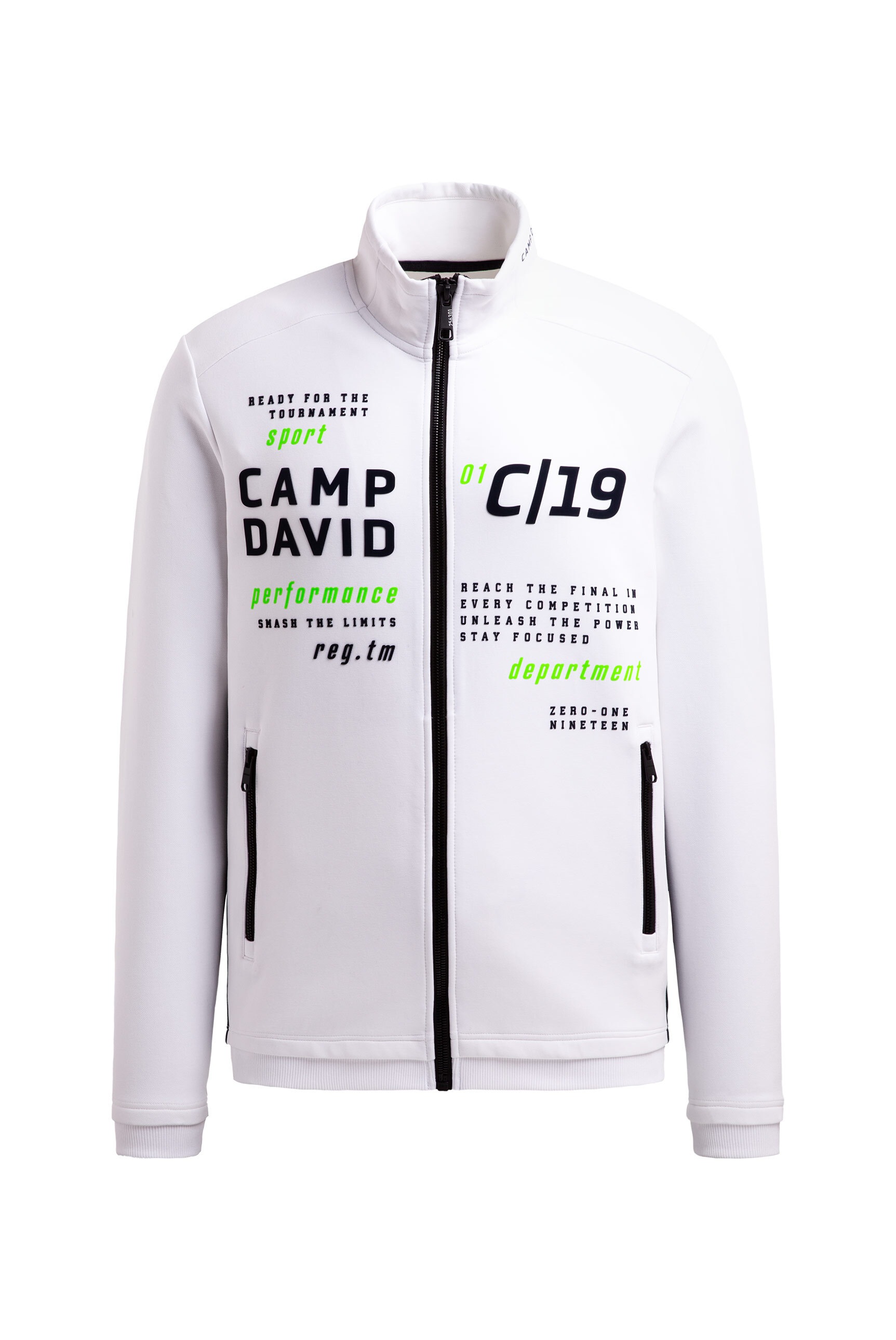 CAMP DAVID Sweatjacke mit Reißverschlusstaschen