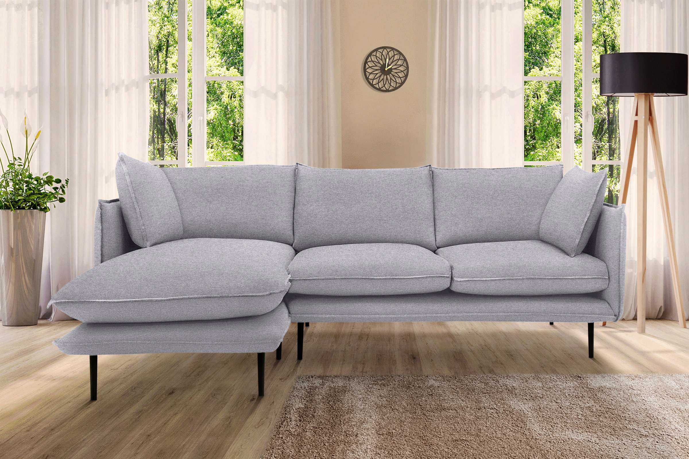 Home affaire Ecksofa "Somba L-Form" mit dickem Keder, Ottomane wahlweise li günstig online kaufen