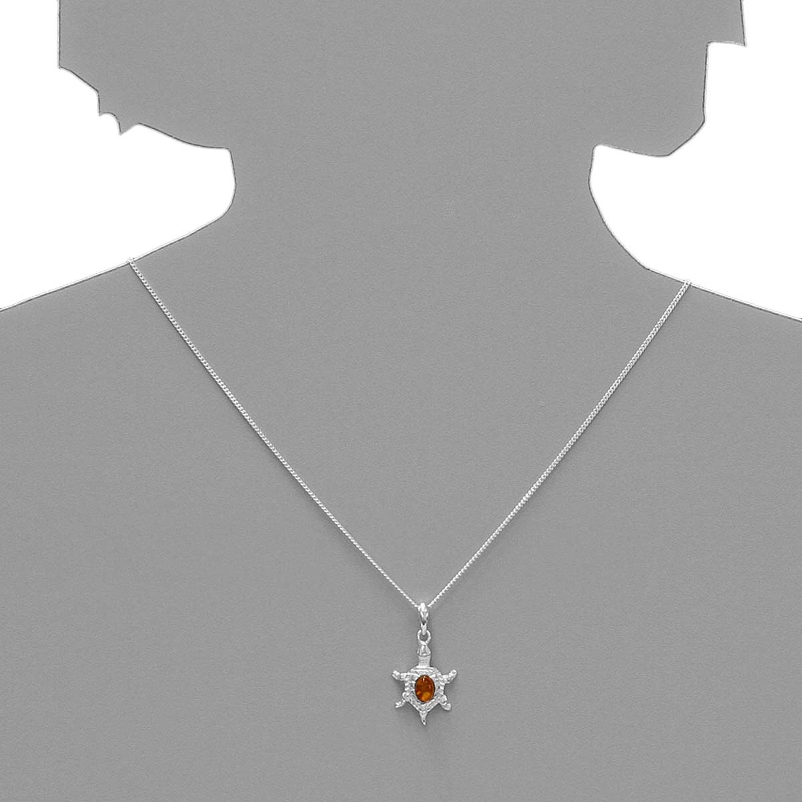 Ostsee-Schmuck Turtle Pendant Silver 925 Amber 42cm 2