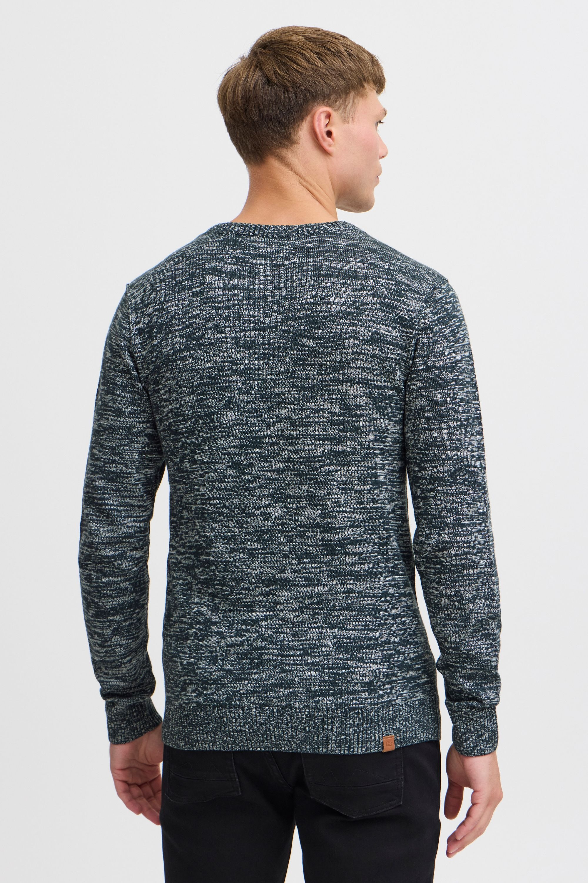 Strickpullover BLEND "BHDansel", Herren, Gr. 3XL, blau (navy), Feinstrick, 50% Baumwolle, 50% Polyacryl, meliert, regular fit, V-Ausschnitt, eingesetzt, Pullover Strickpullover, Feinstrickpullover mit V-Ausschnitt 3
