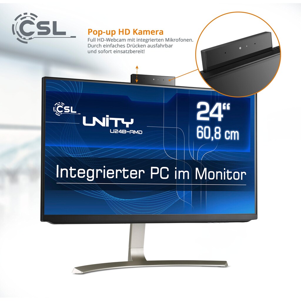 CSL All-in-One PC »Unity U24W-AMD / 5750GE / 1000 GB / 16 GB RAM / Win 10«