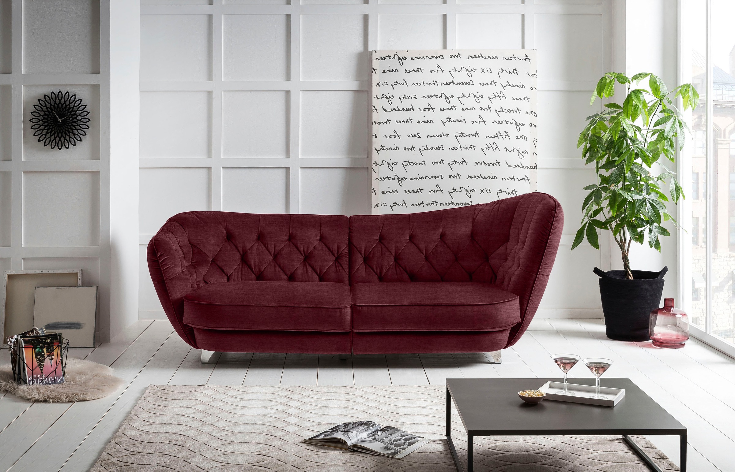Leonique Big-Sofa "Retro", stylischer Hochlehner günstig online kaufen