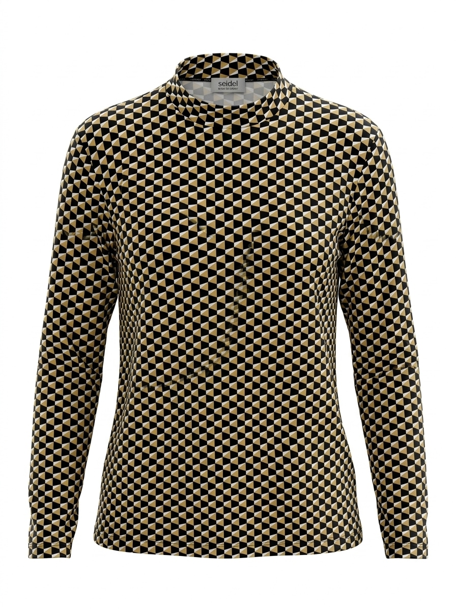 Seidel Moden Langarmshirt Langarmshirt mit Minimalprint - MADE IN GERMANY