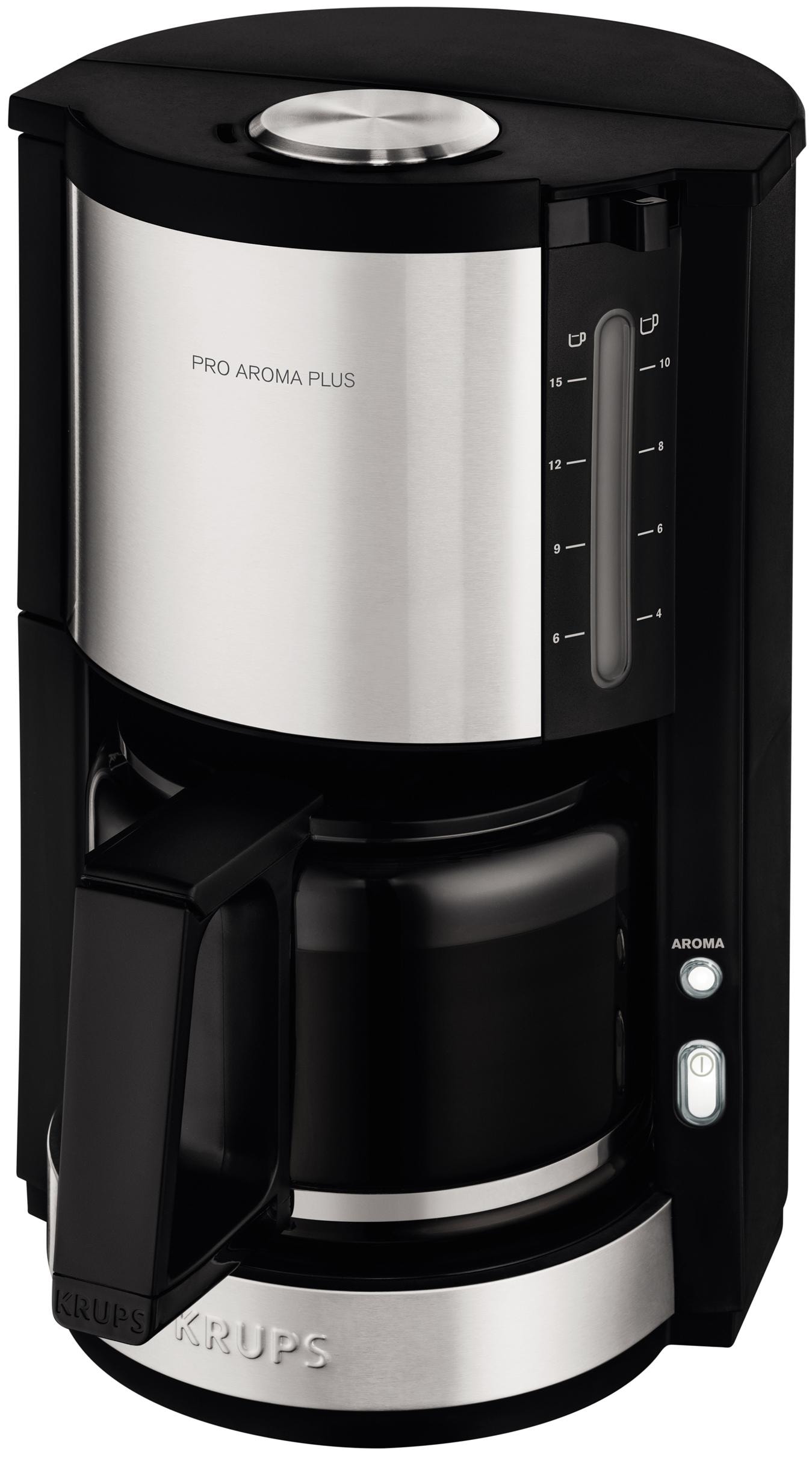 Krups Filterkaffeemaschine "ProAroma Plus KM321", 1,25 l Kaffeekanne, Papierfilter, 1x4, 1,25l Kaffeekanne, Papierfilter