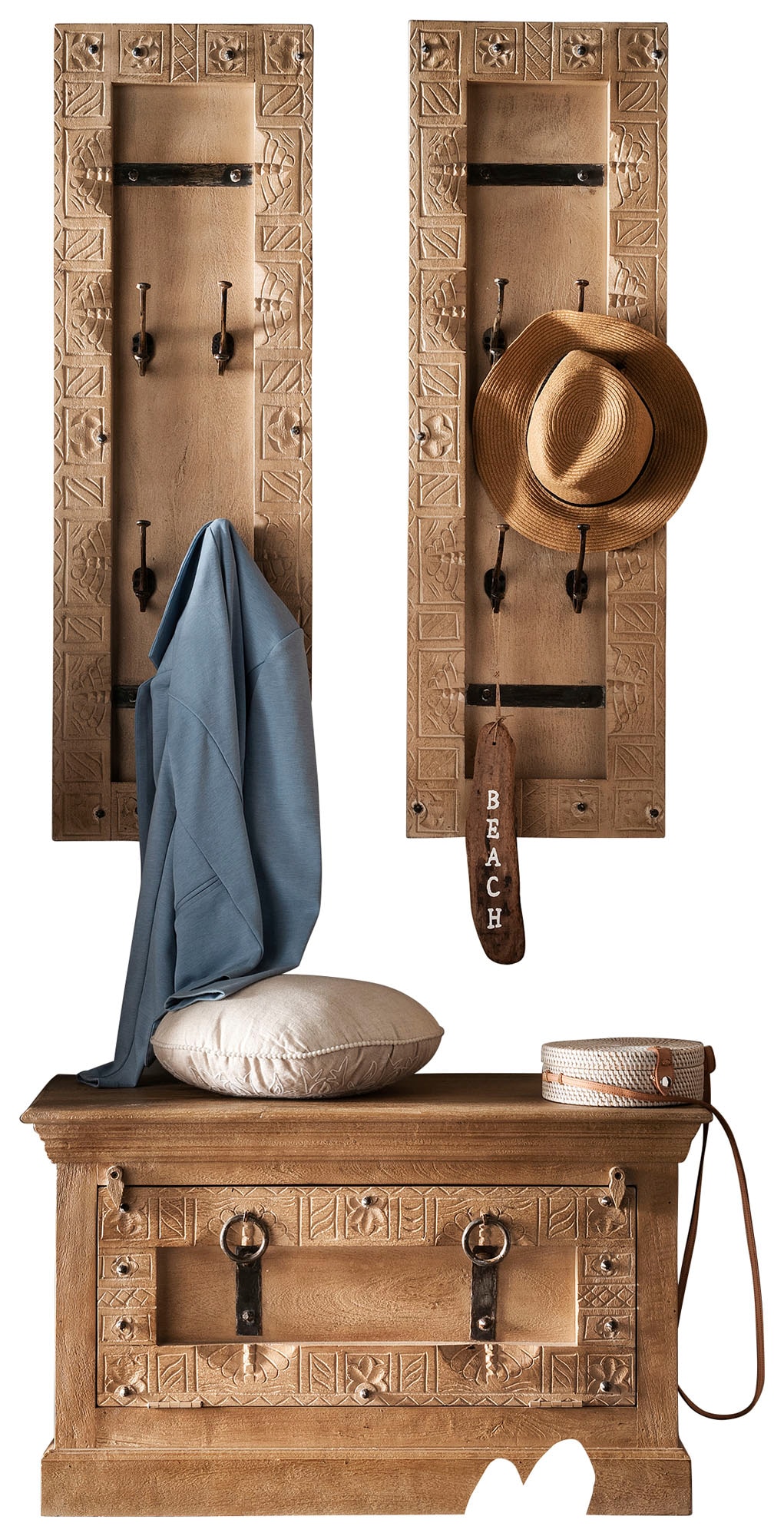 SIT Garderoben-Set Set, Dielen-Set, 3 Stk. tlg. Front mit aufwändigen Schni günstig online kaufen