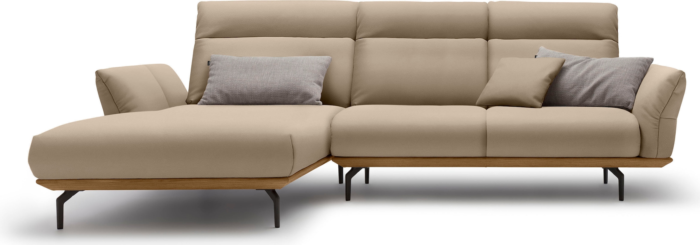 Creation BY ROLF BENZ Ecksofa "CR.460", Sockel in Nussbaum, Winkelfüße in U günstig online kaufen