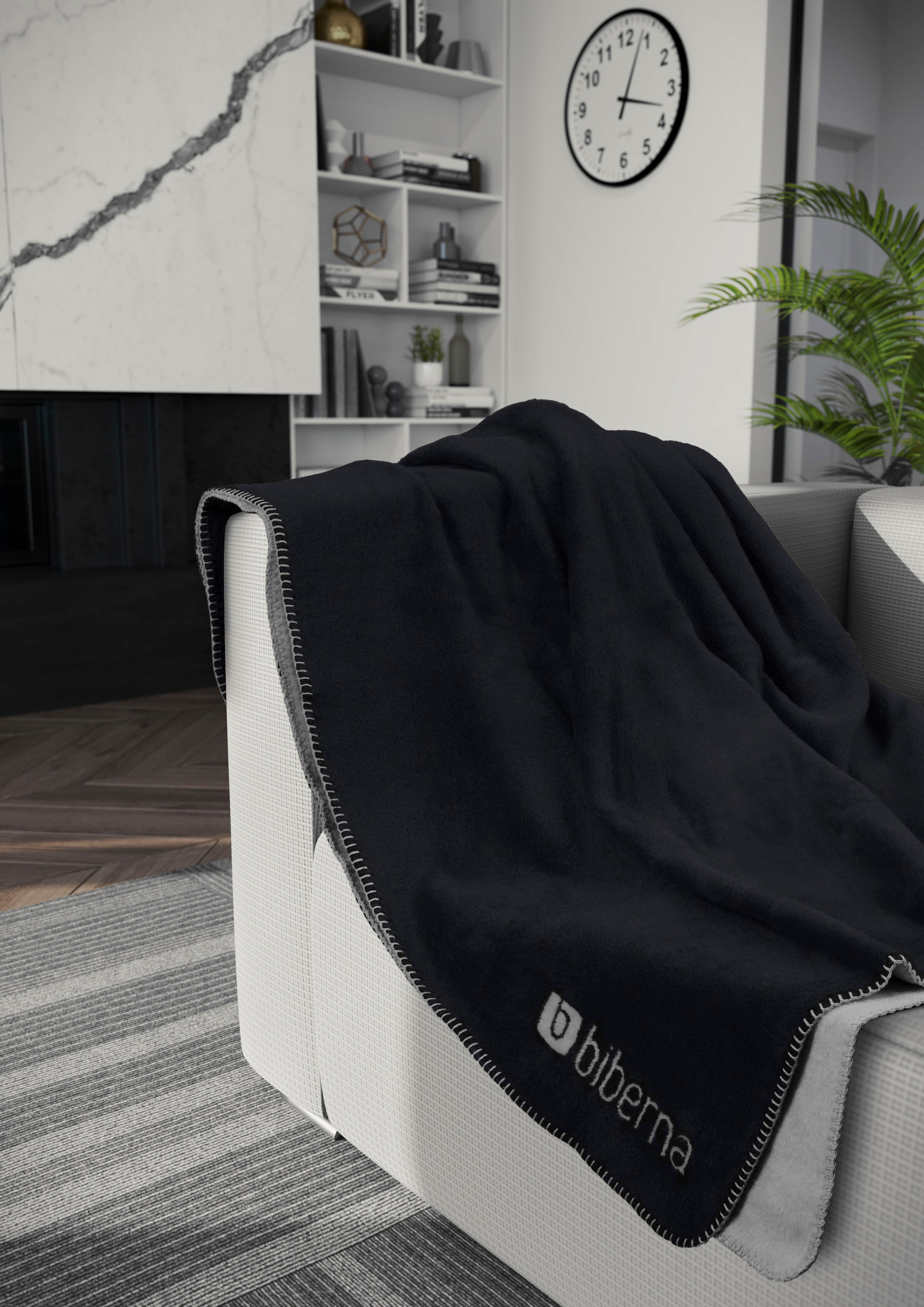 Biberna Wohndecke "Katrin" wohlig warme Doubleface Decke mit Häkeleinfassun günstig online kaufen