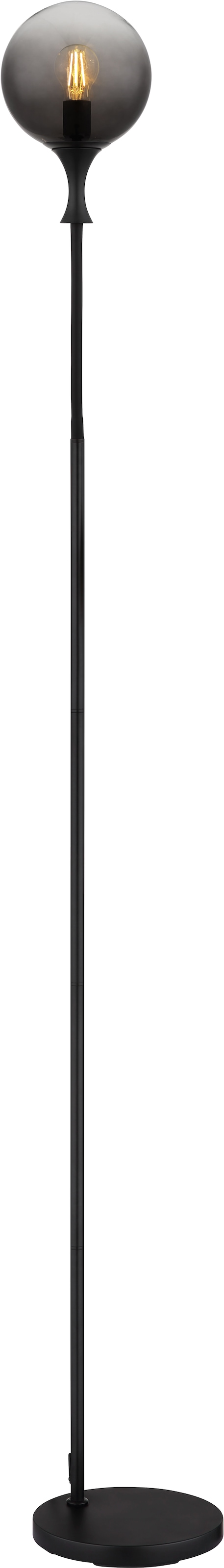 GLOBO LIGHTING Stehlampe »DALTON«, Leuchtmittel E27 | ohne Leuchtmittel, Stehleuchte/Glaskugeln rauchfarben/schwarz/Wohnzimmer/Schlafzimmer