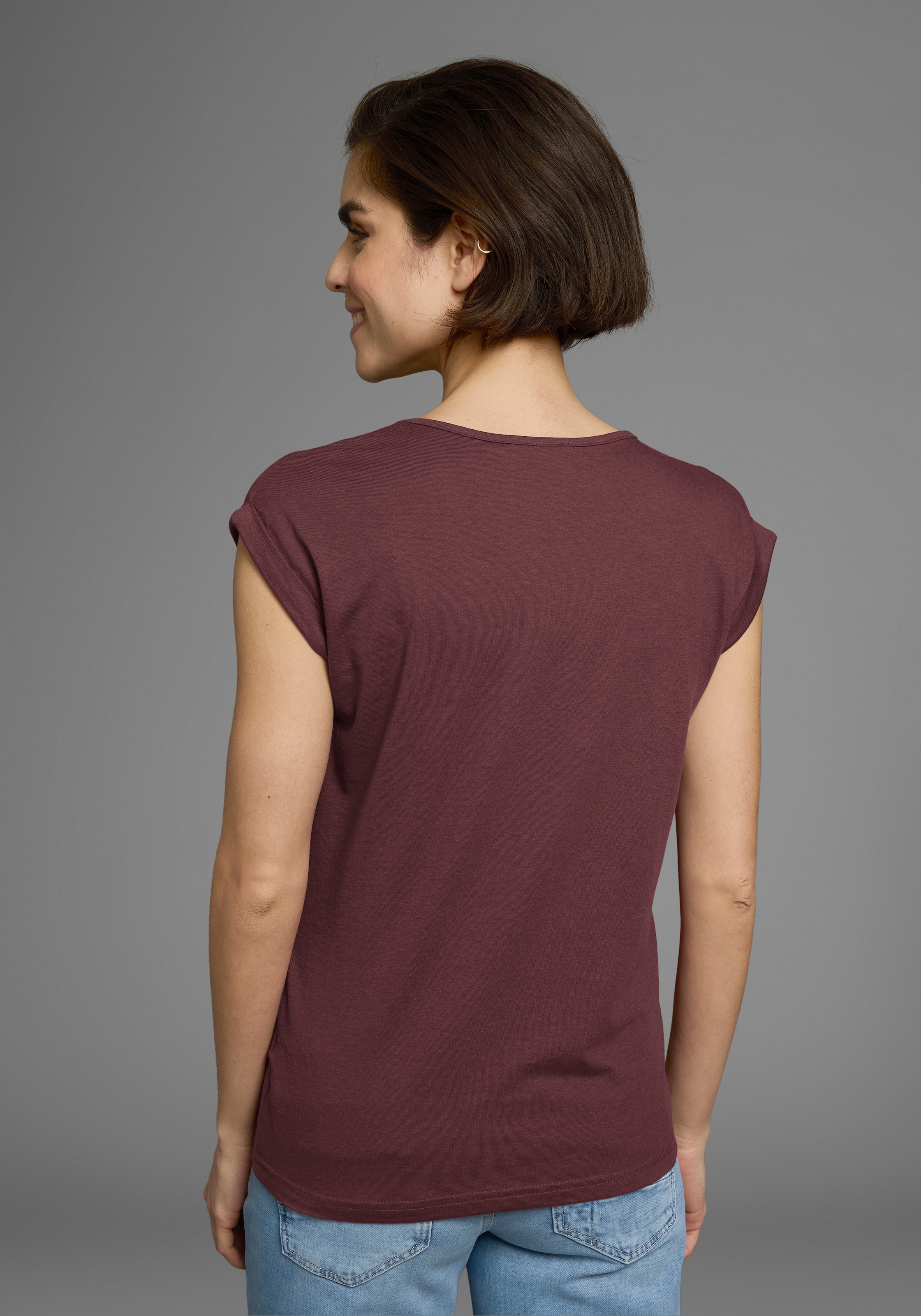 Boysen's T-Shirt, Kurzarm, unifarben, Rundhals, für Freizeit und Alltag