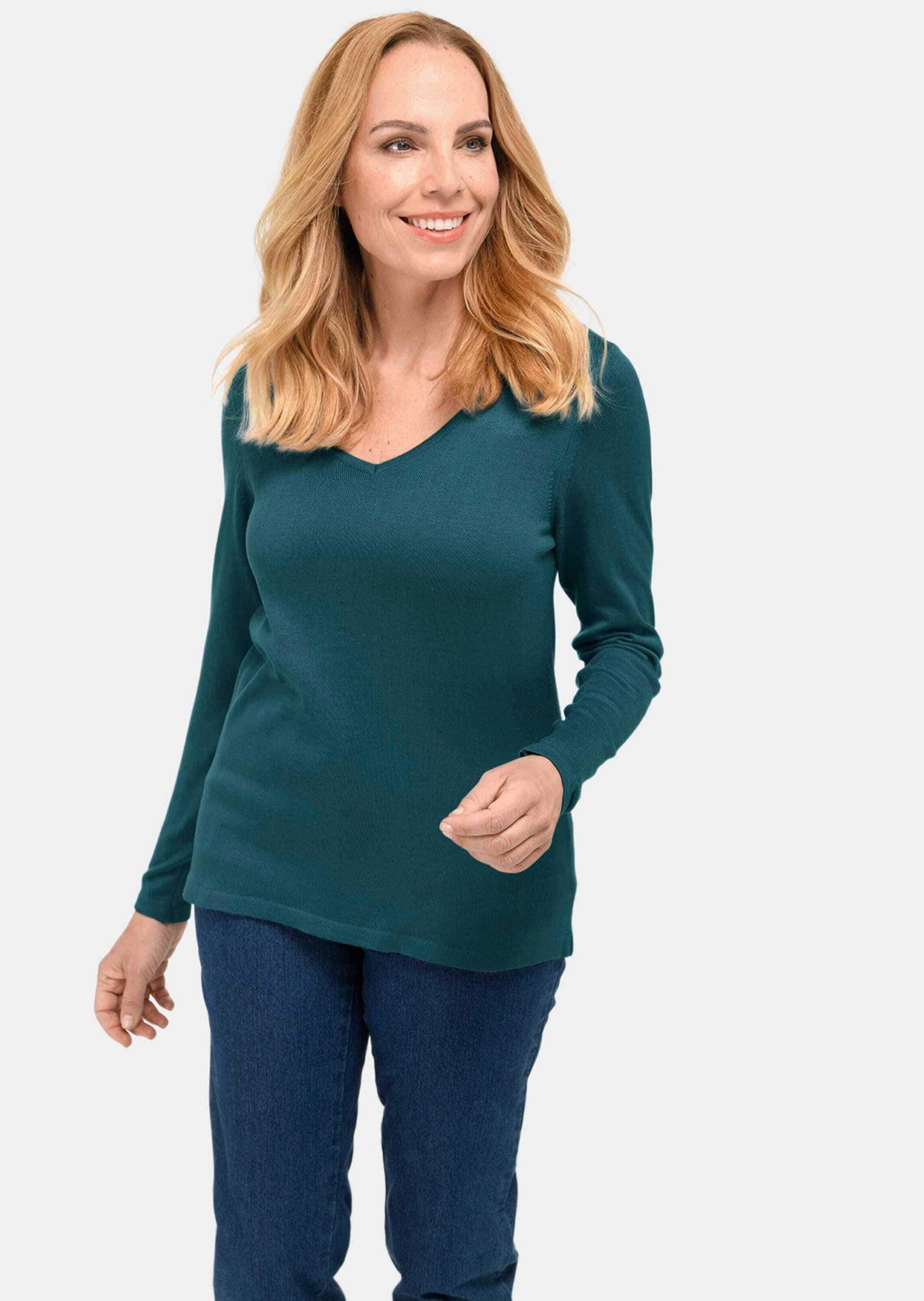GOLDNER Strickpullover »V-Pullover Unkomplizierter Pullover mit V-Ausschnitt«