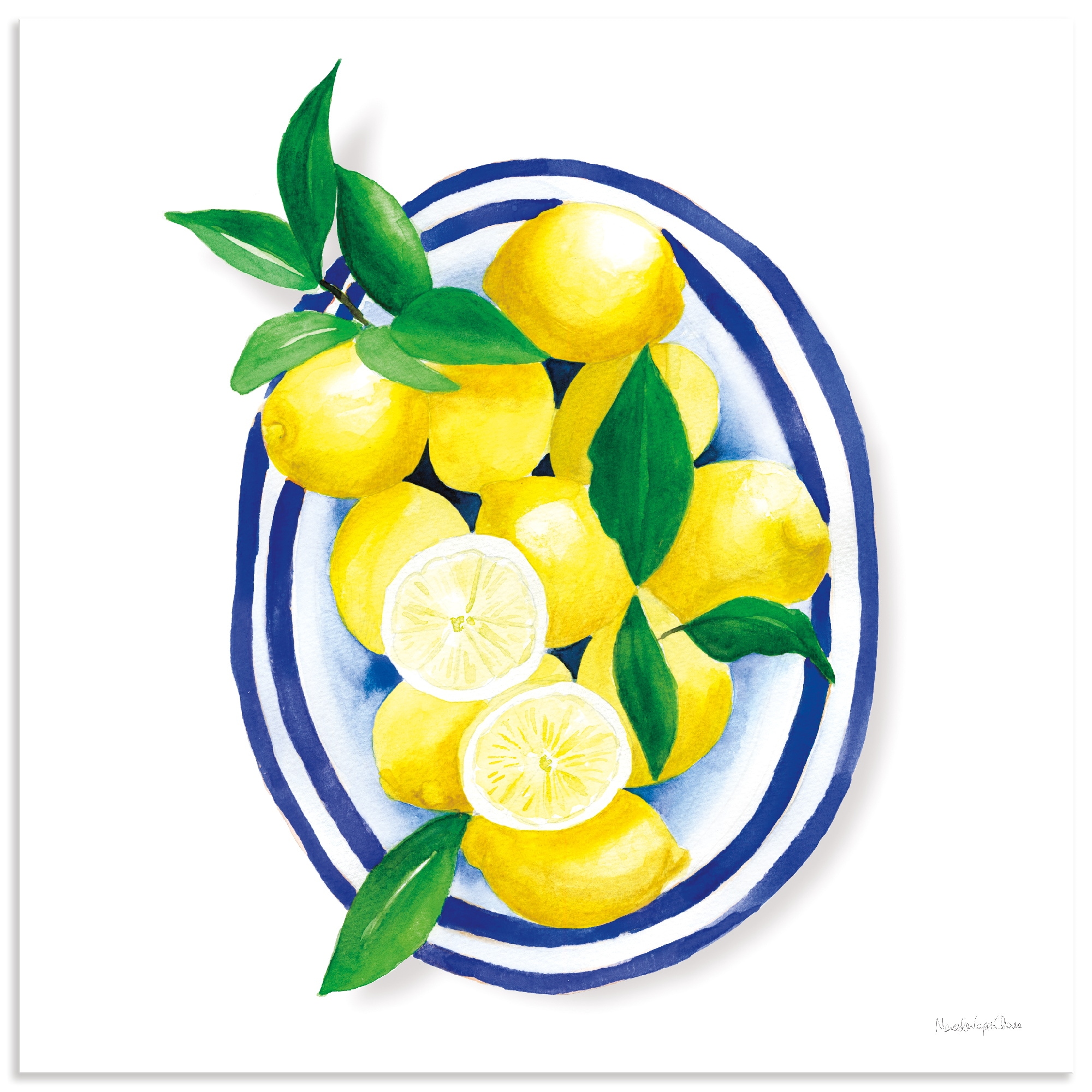 ARTLAND Mediterranean Wall Art Yellow 100x100cm