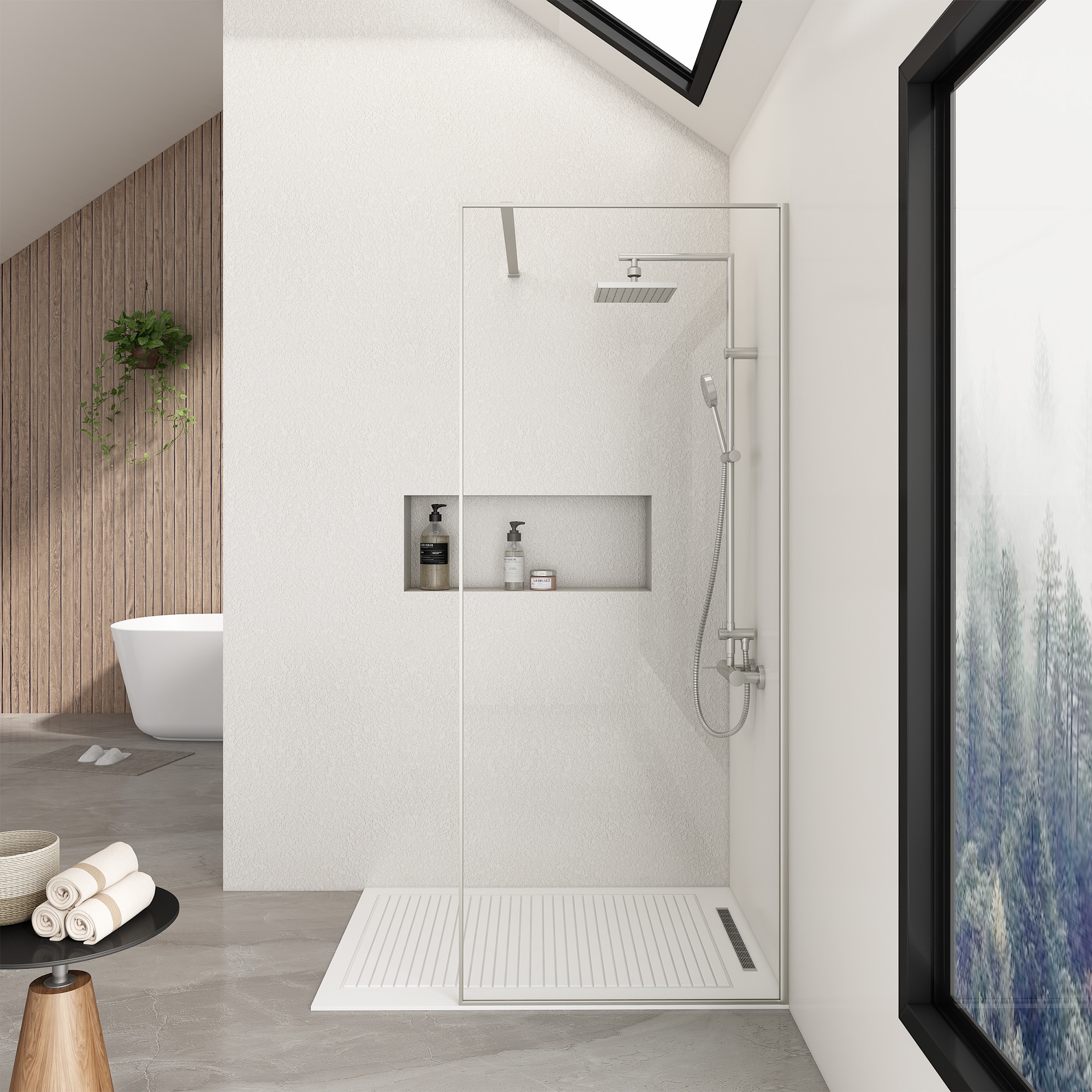 welltime Walk-in-Dusche »Frame« Rundumrahmen, auch mit stabilisierendem Eckregal in der Plus Variante