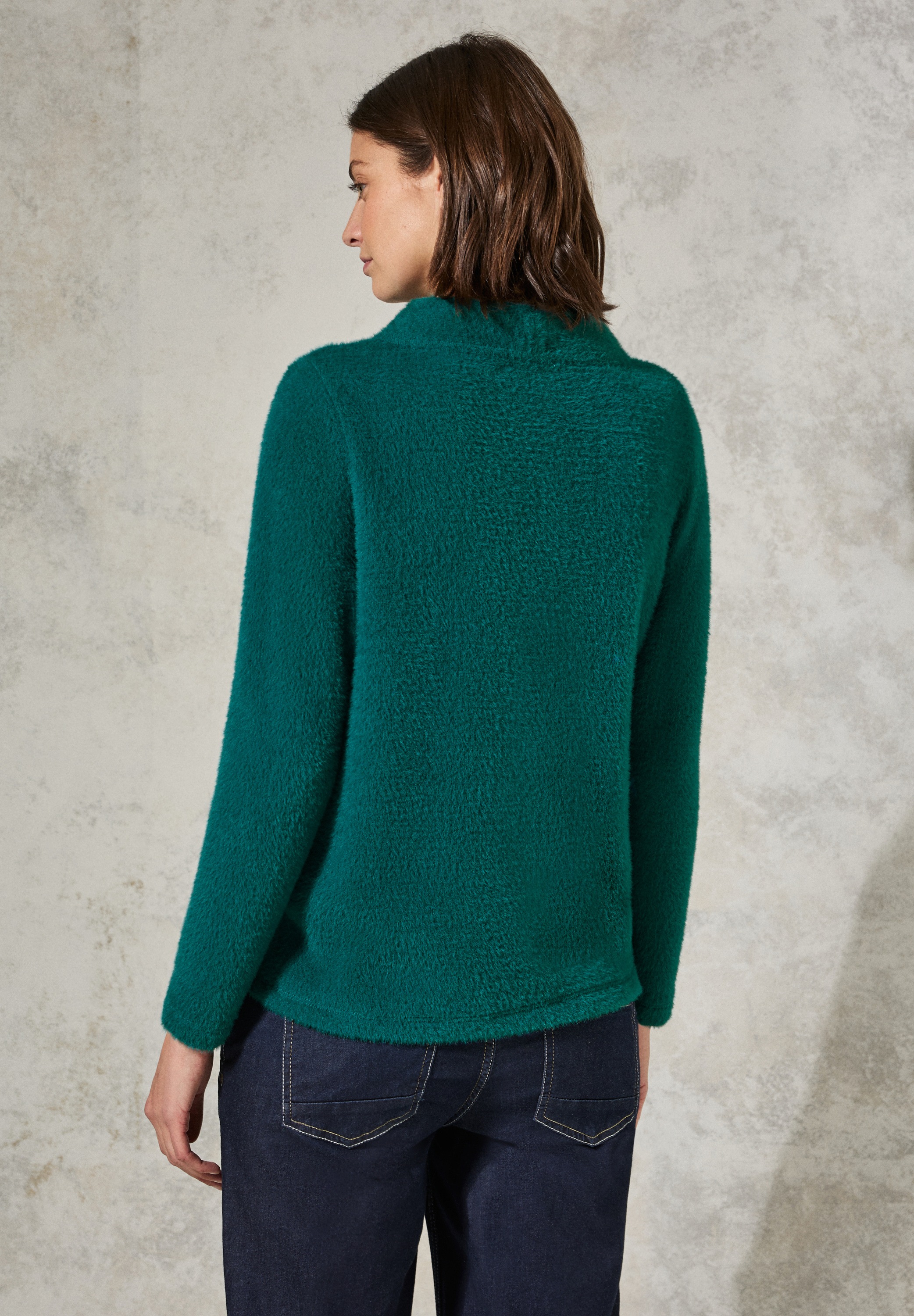 Cecil Langarmshirt, im angenehmen Materialmix