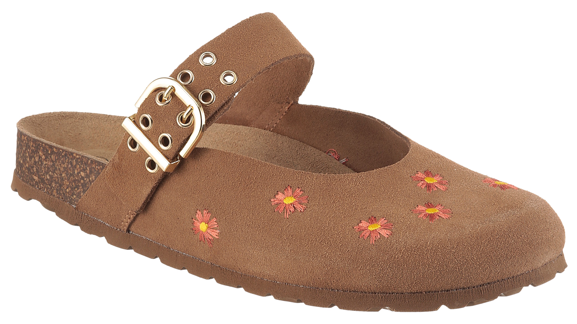 Aniston SHOES Clog Sommerschuh, Sabot mit Blütenstickerei - NEUE KOLLEKTION günstig online kaufen